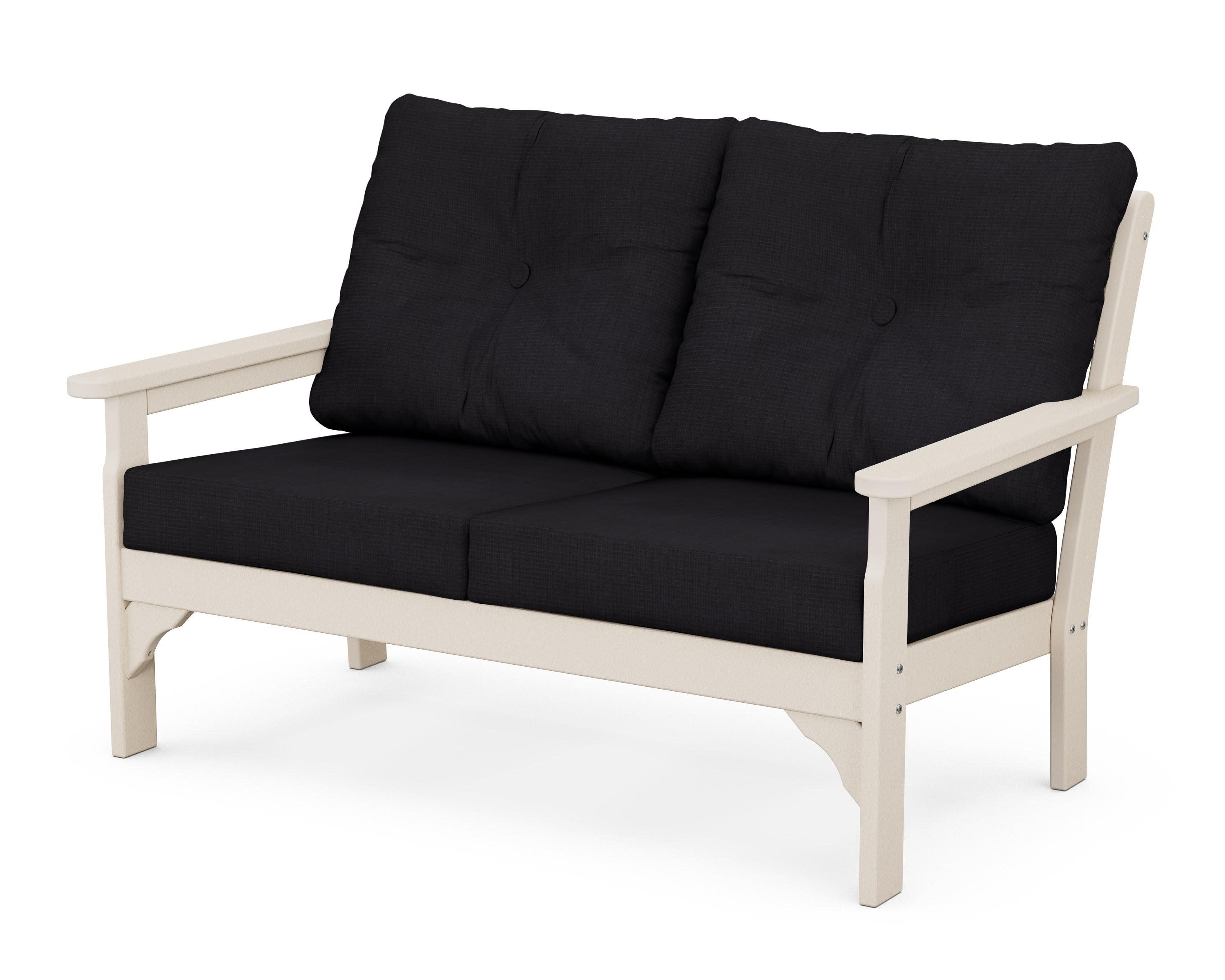 Vineyard Deep Seating Loveseat in Sand / Midnight Linen