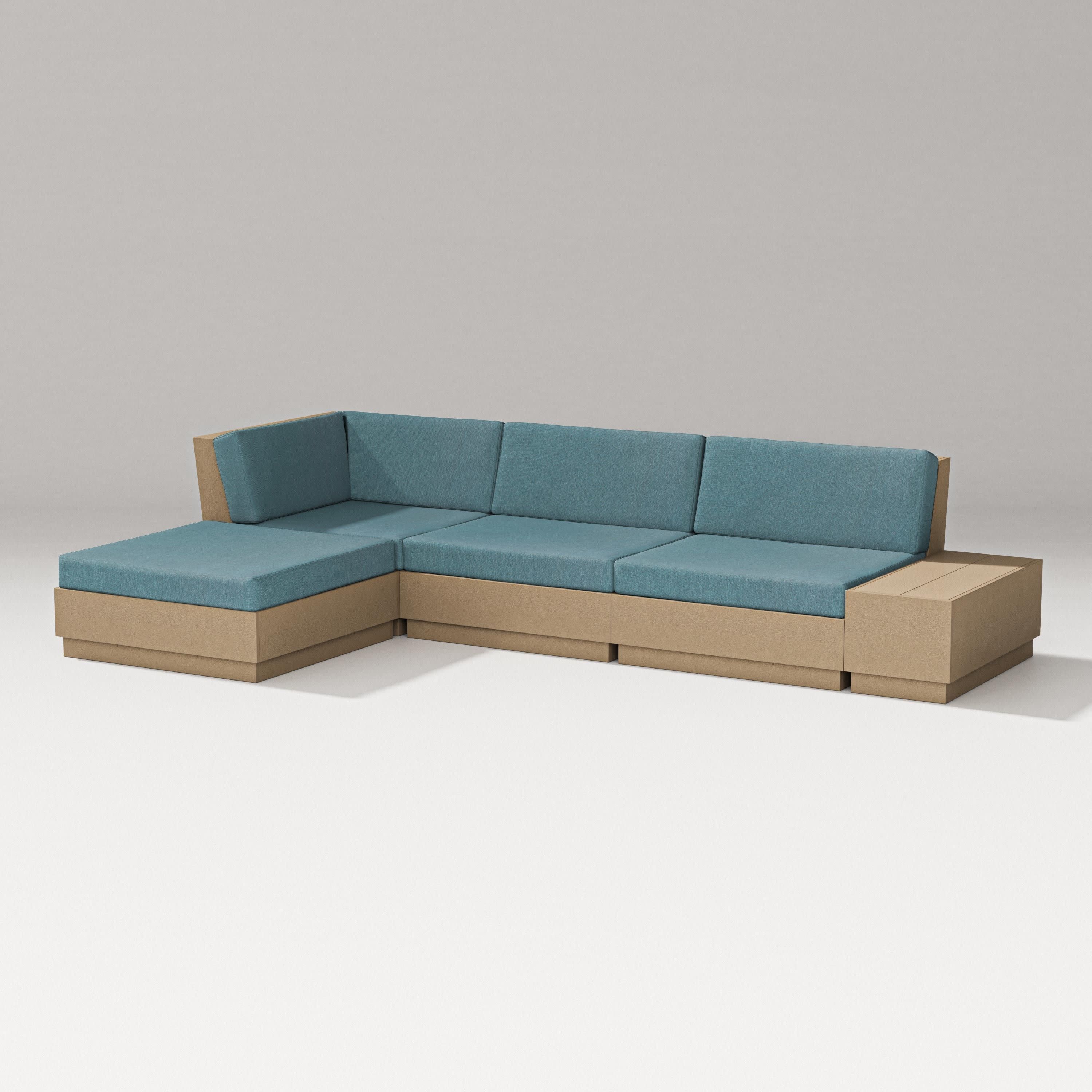 Elevate Chaise Sectional in Vintage Sahara / Ocean Teal