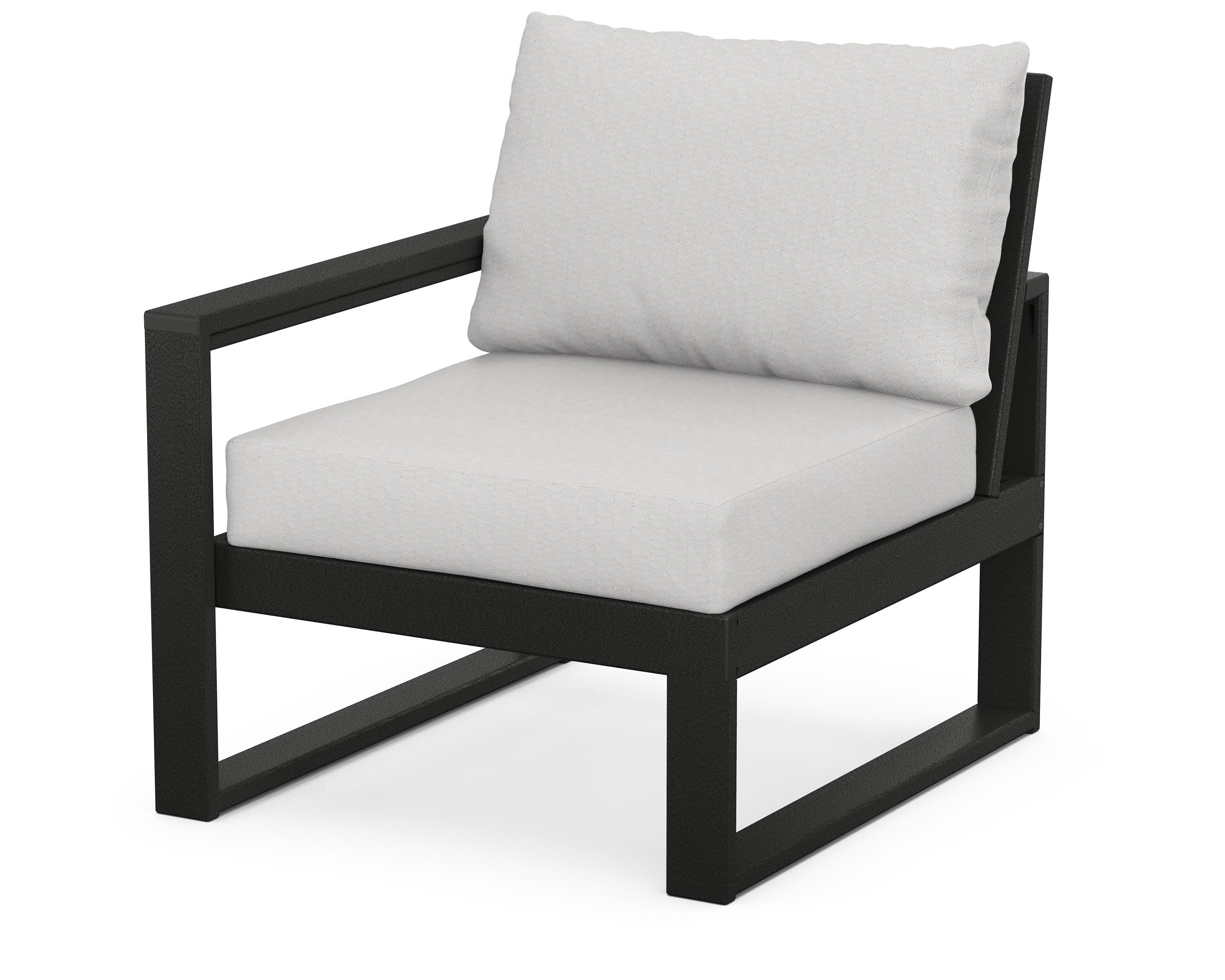 EDGE Modular Left Arm Chair in Black / Diamond in the Rough