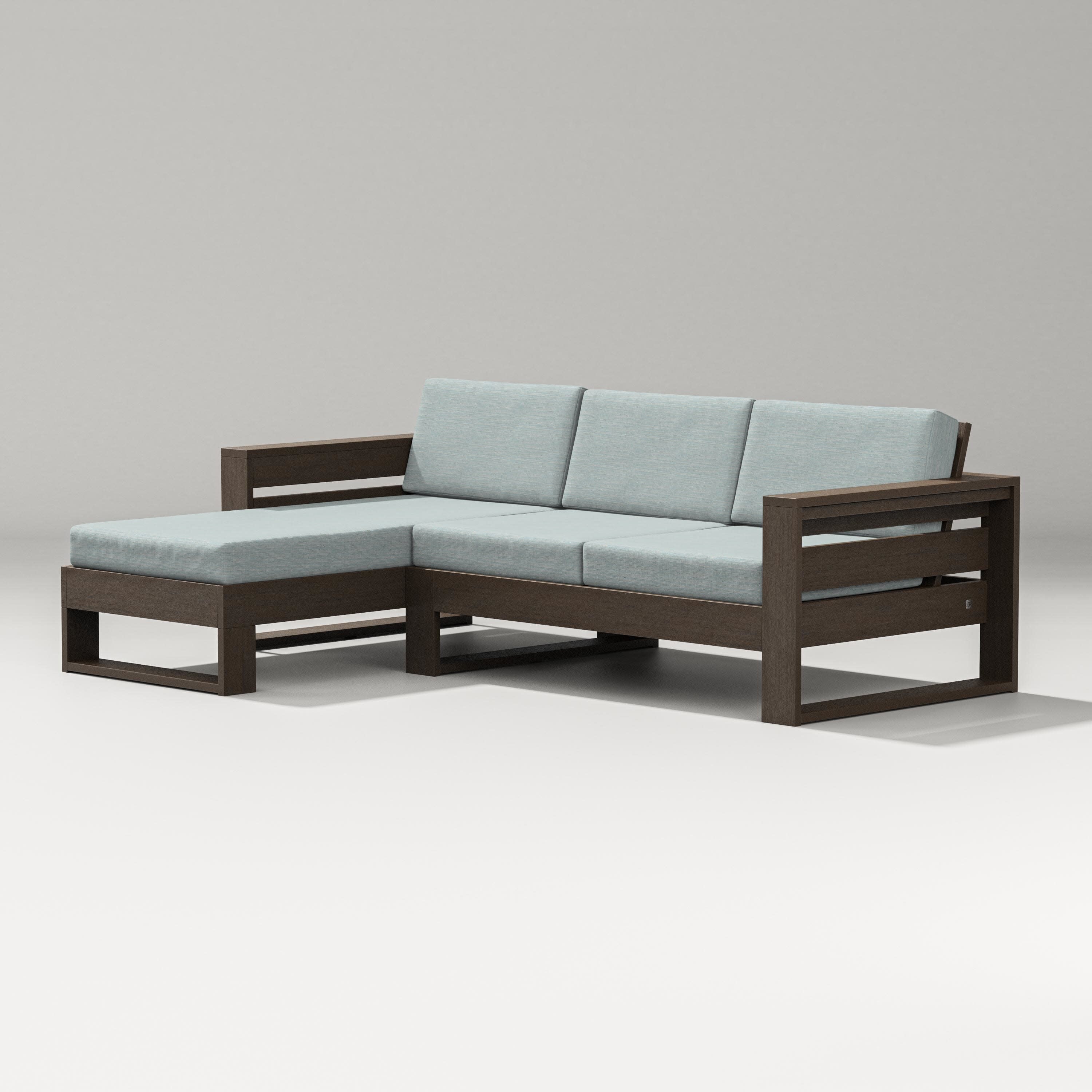 Latitude Left Chaise Sectional in Kona / Soothe Mist