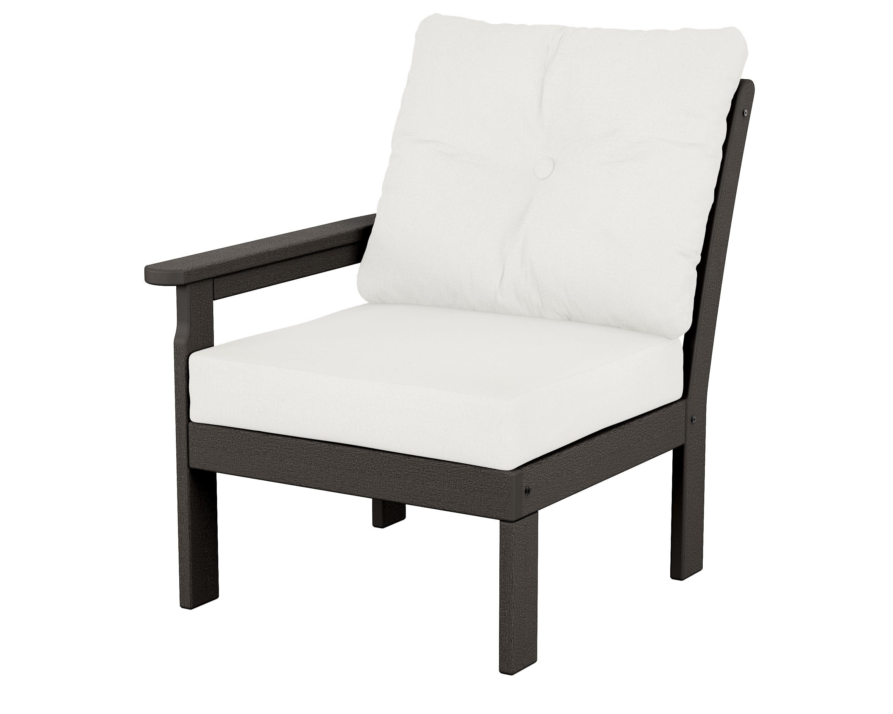Vineyard Modular Left Arm Chair in Vintage Coffee / Natural Linen
