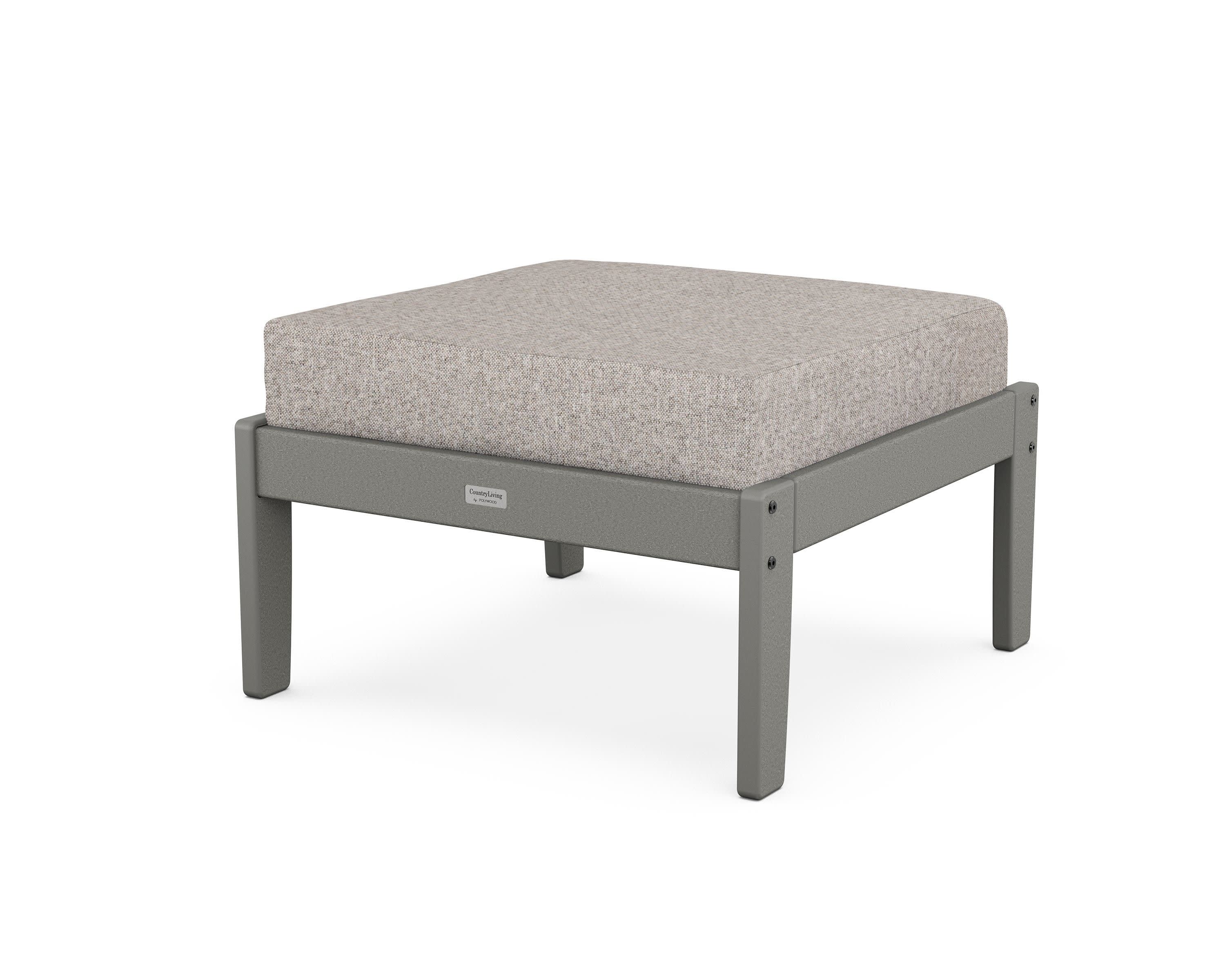 Cottage Deep Seating Ottoman in Slate Grey / Weathered Tweed
