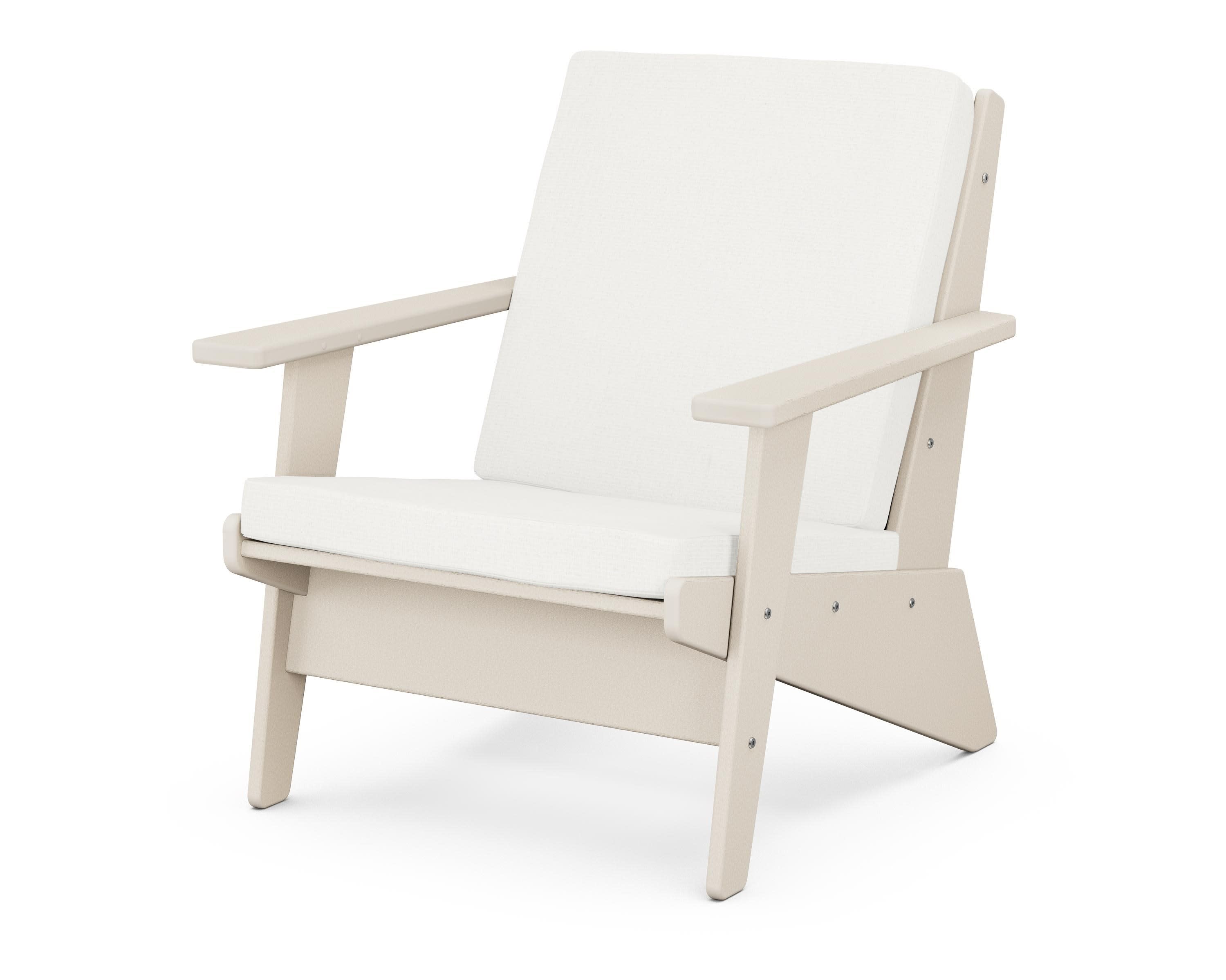 Riviera Modern Lounge Chair in Sand / Natural Linen