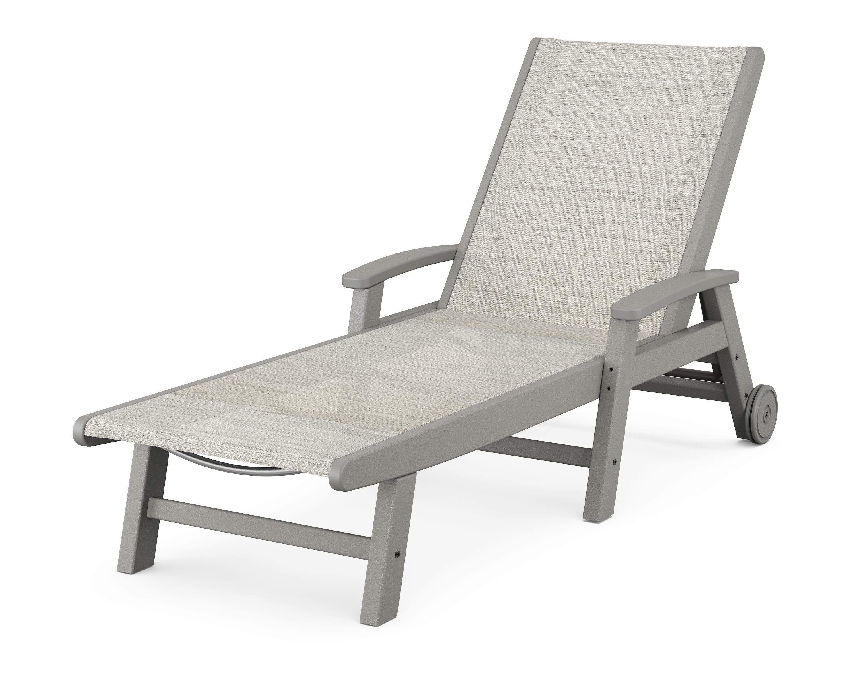 Coastal Chaise with Wheels in Slate Grey / Birch Sling