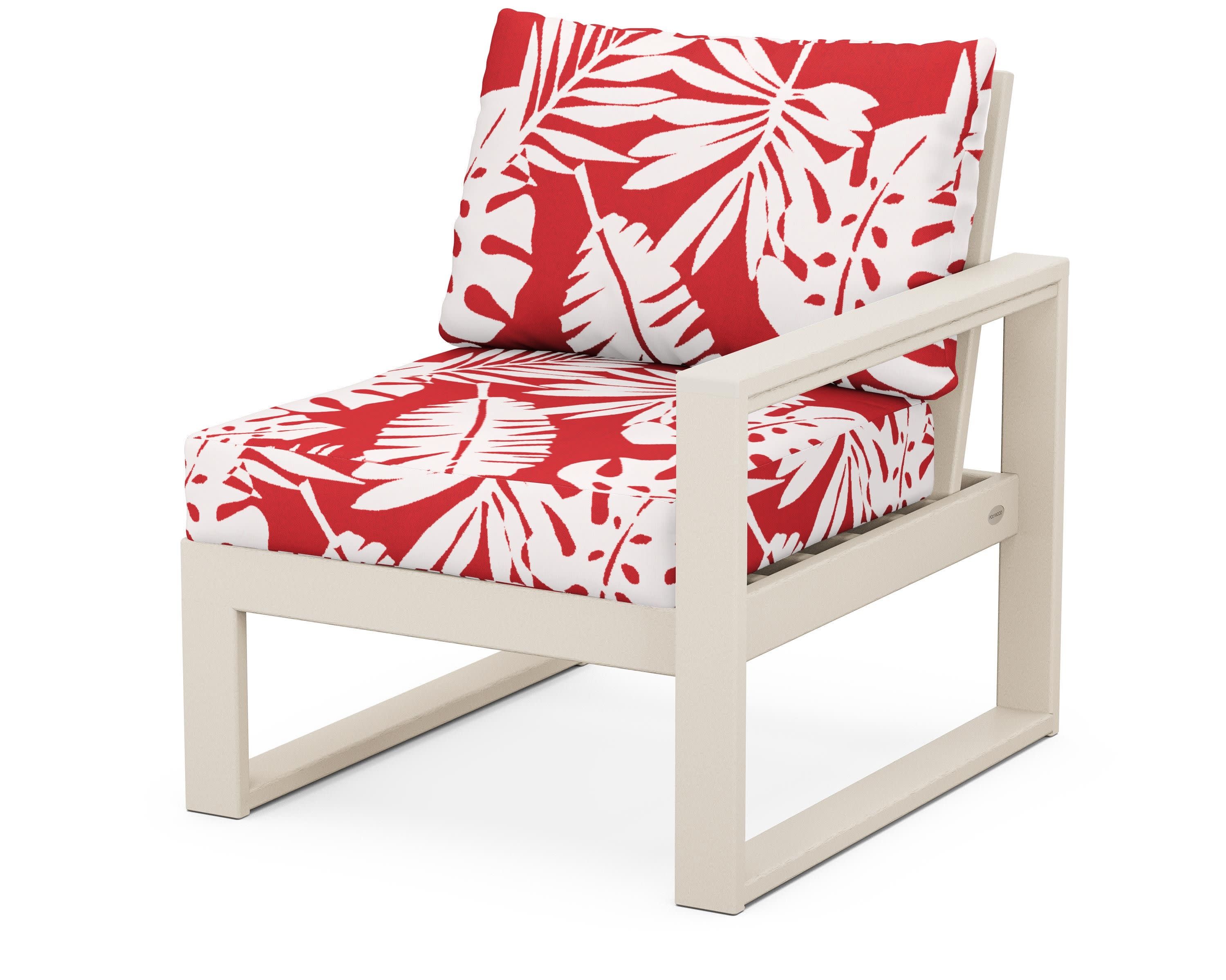 EDGE Modular Right Arm Chair in Sand / Leaf Crimson