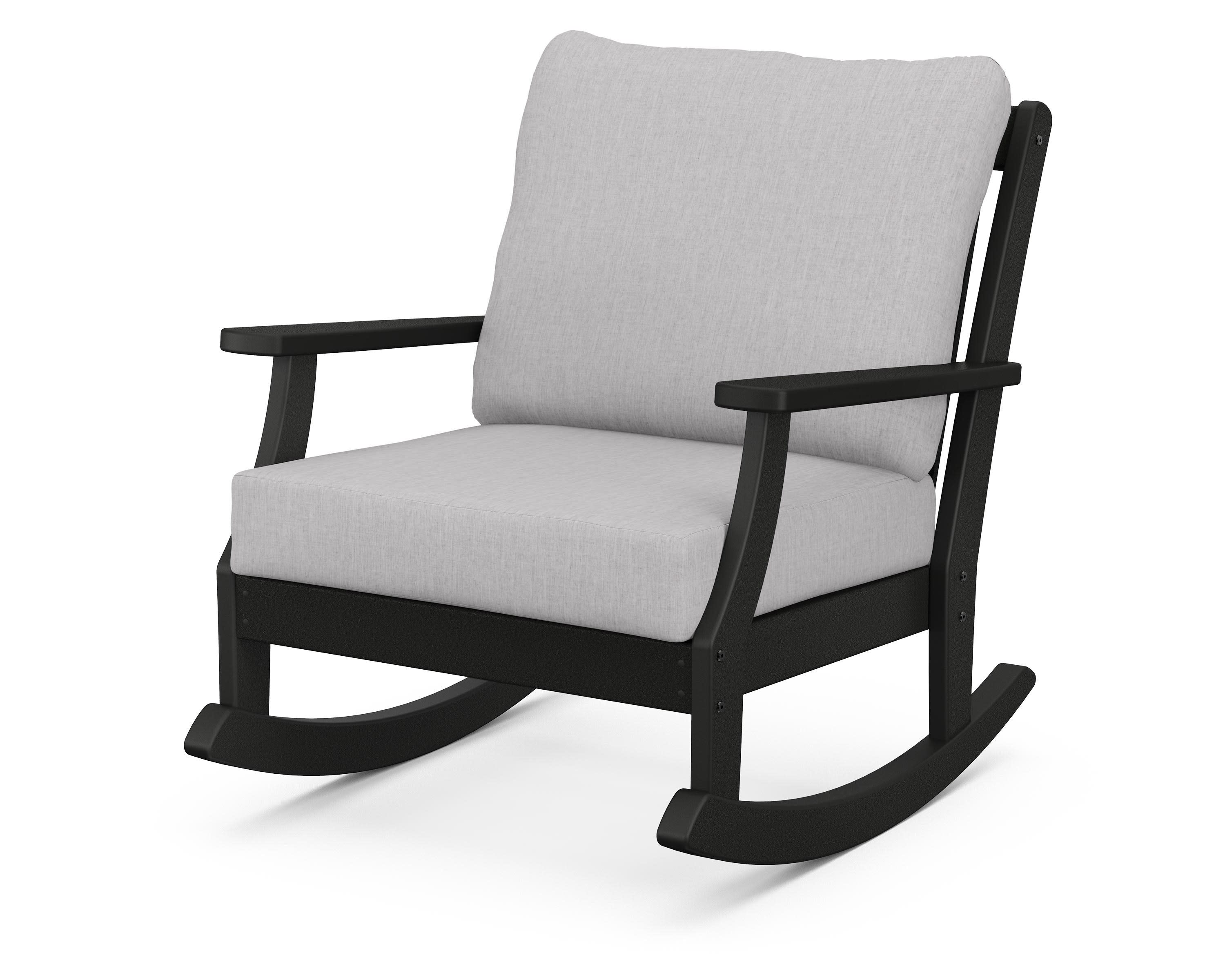 Braxton Deep Seating Rocking Chair in Black / Granite