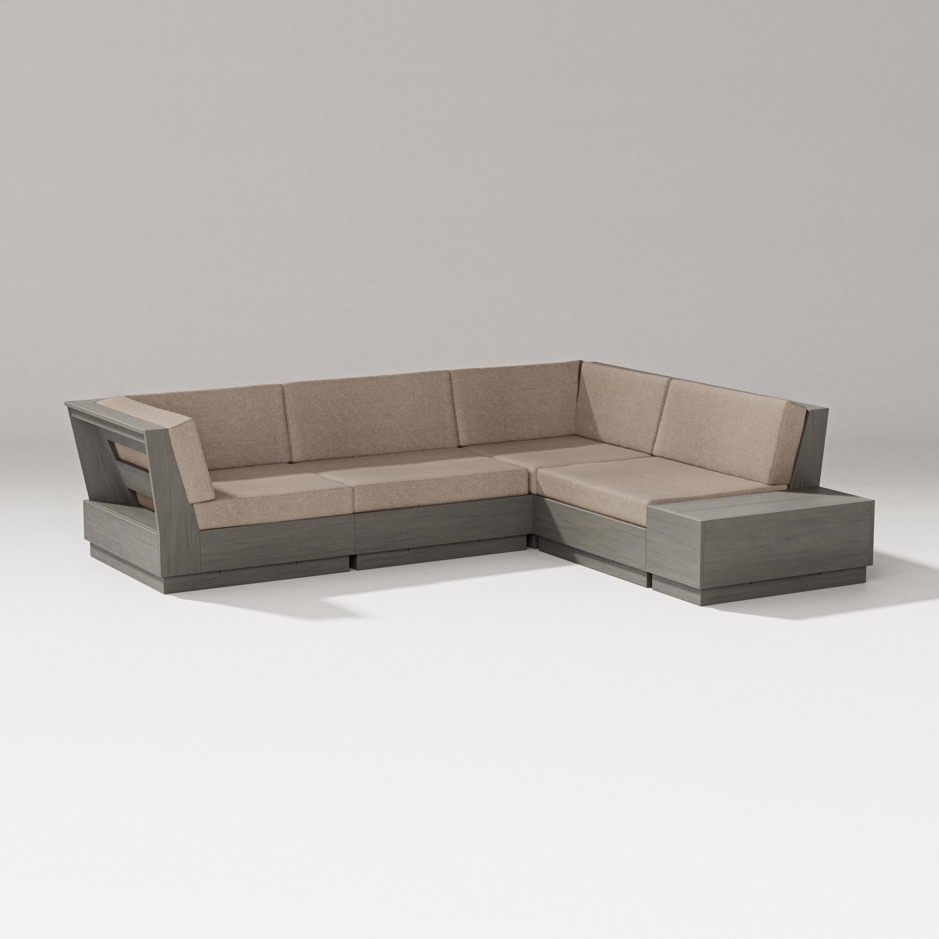 Elevate Corner Sectional in Driftwood / Spiced Burlap