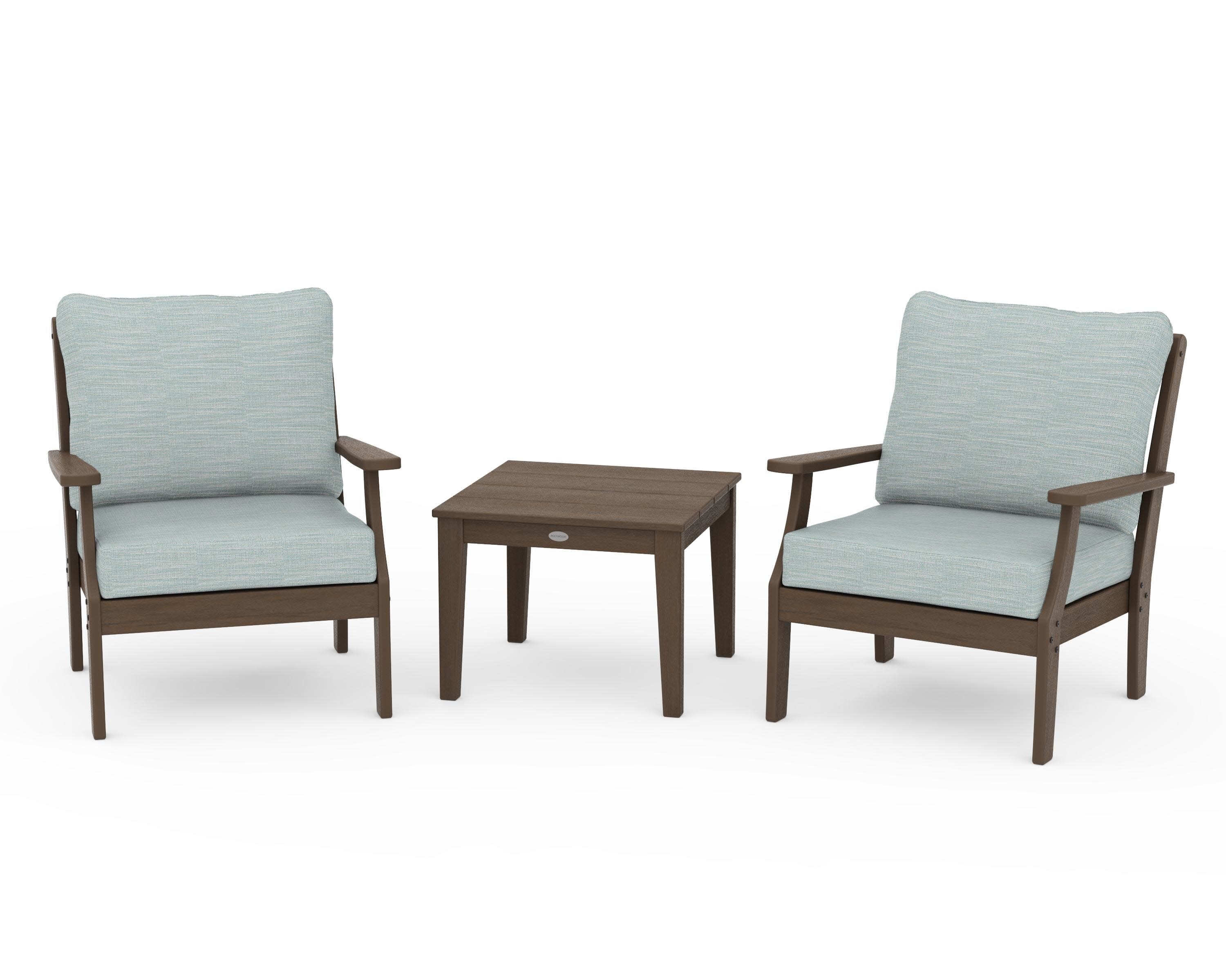 Braxton 3-Piece Deep Seating Set in Kona / Soothe Mist