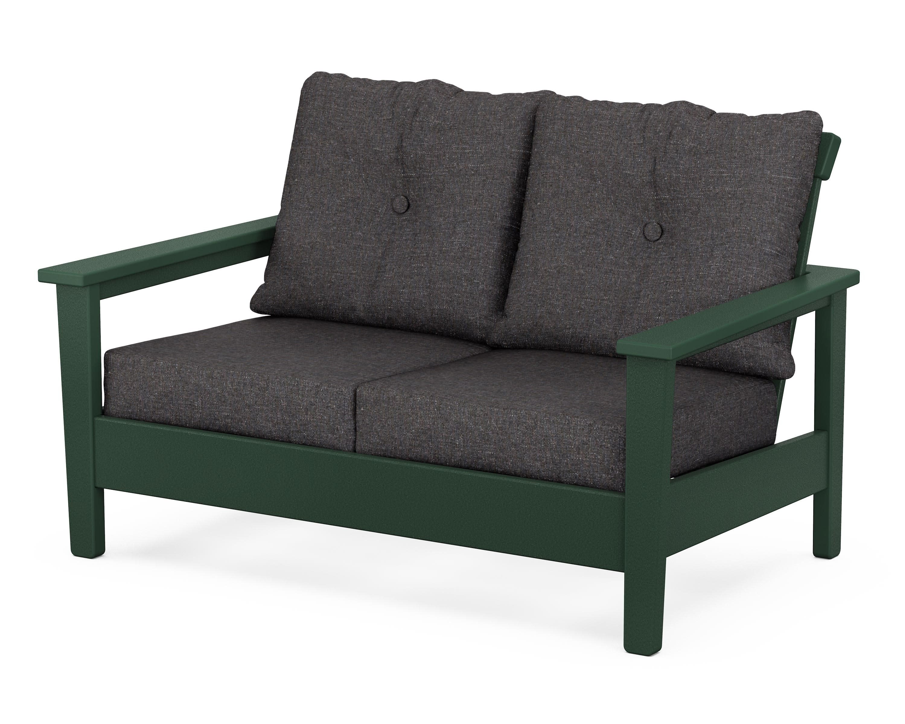 Prescott Deep Seating Loveseat in Green / Ash Charcoal