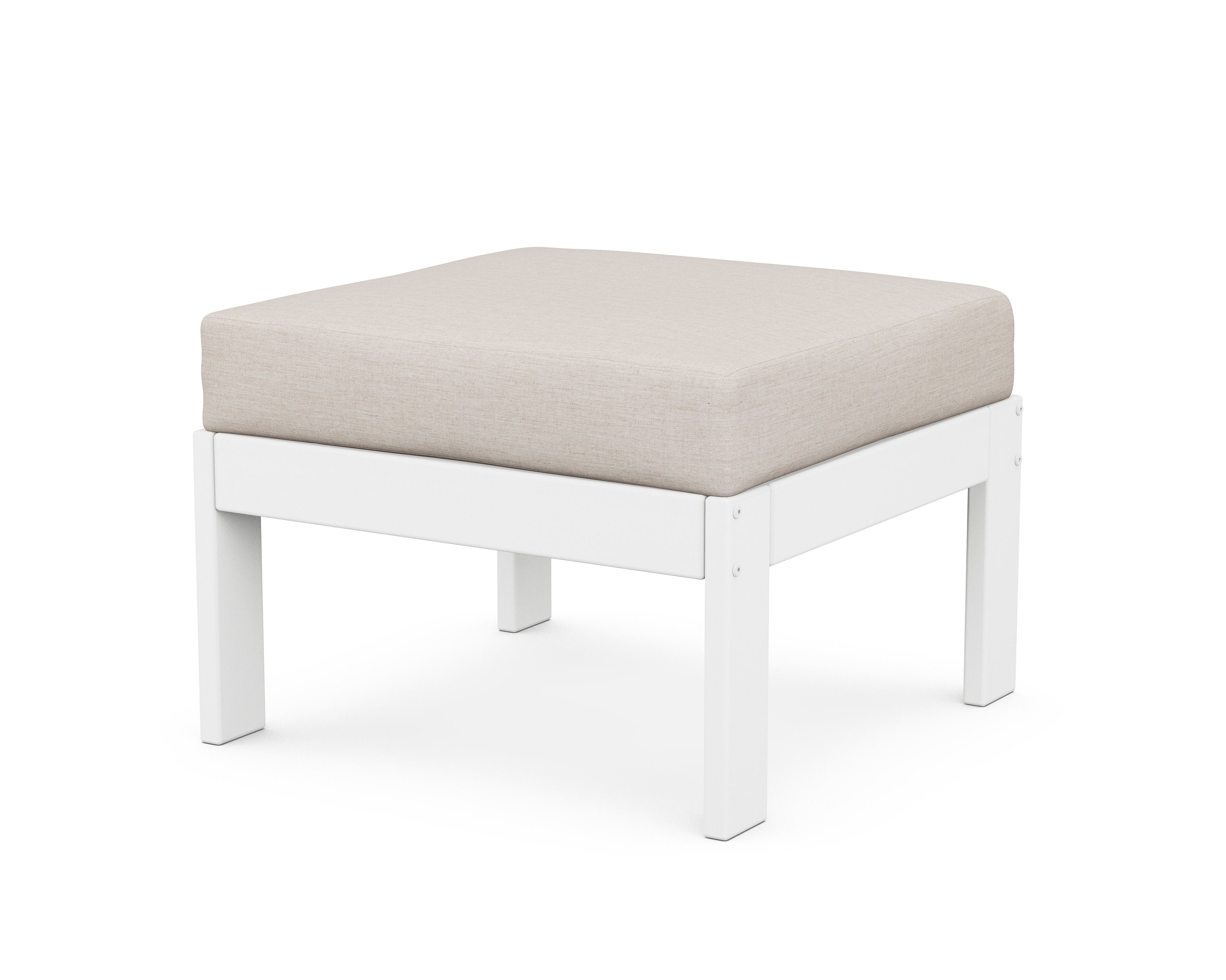 Vineyard Modular Ottoman in White / Cast Ash