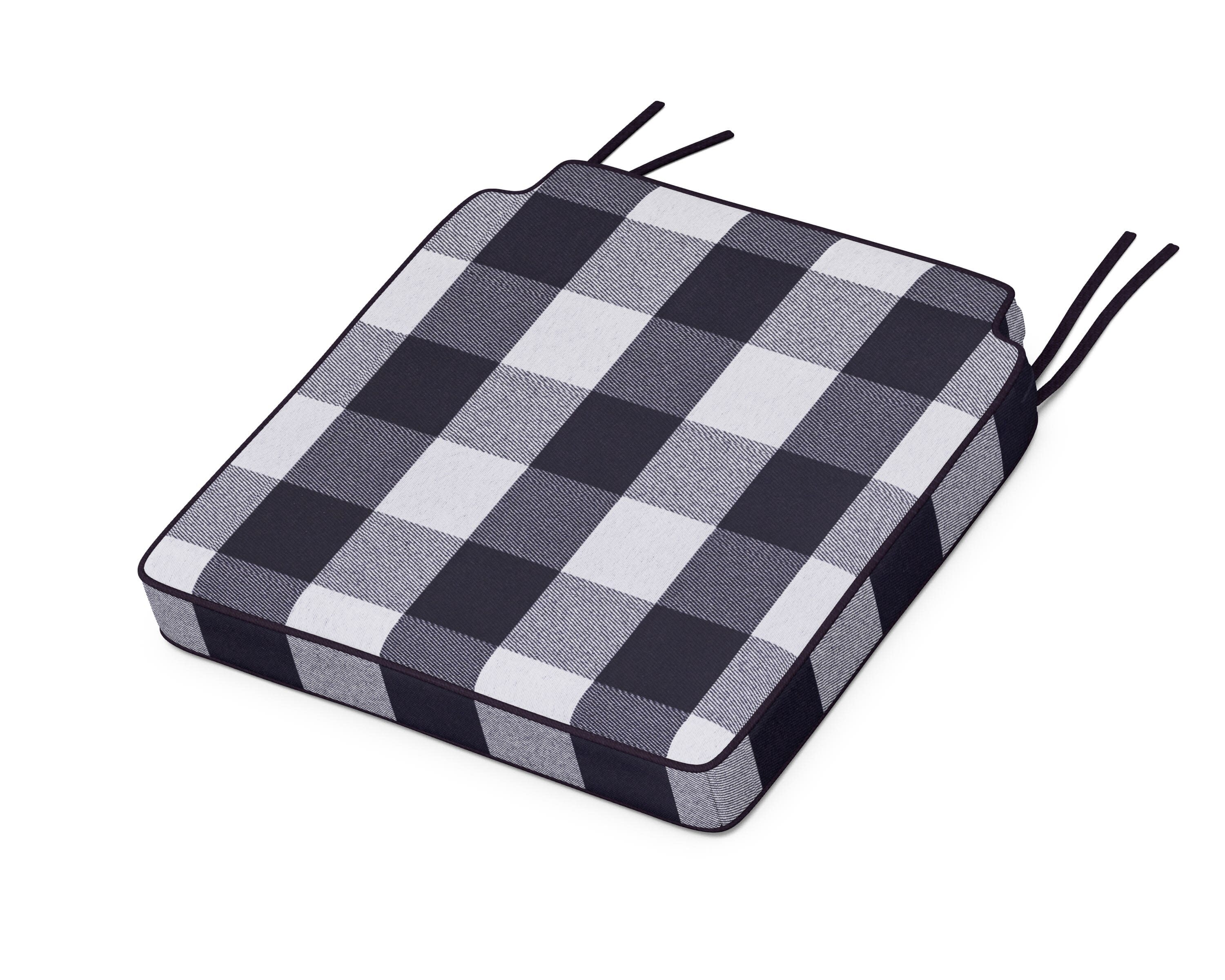 Acadia Dining Side Seat Cushion in Buffalo Plaid Navy