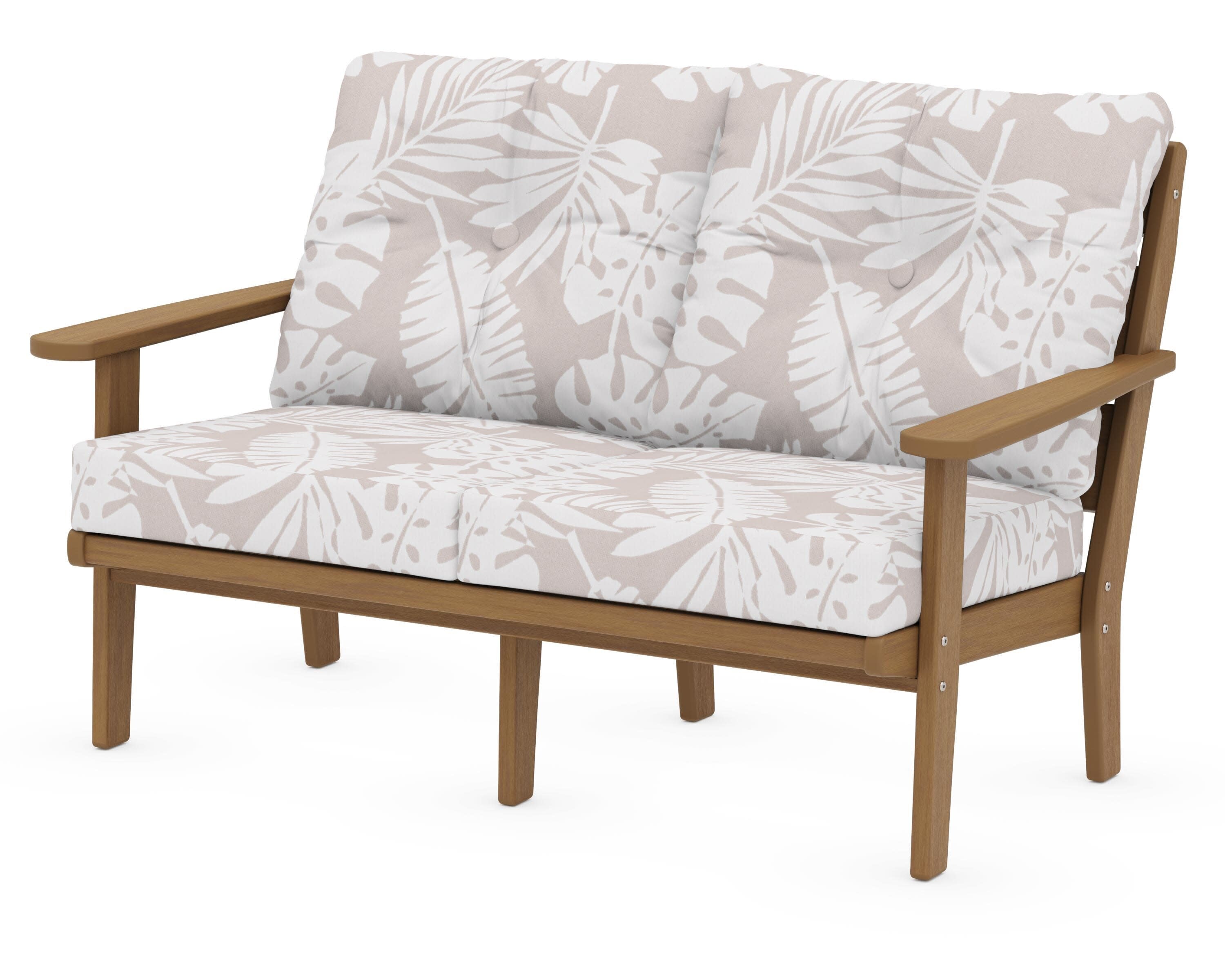 Lakeside Deep Seating Loveseat in Natural / Leaf Dune Burlap
