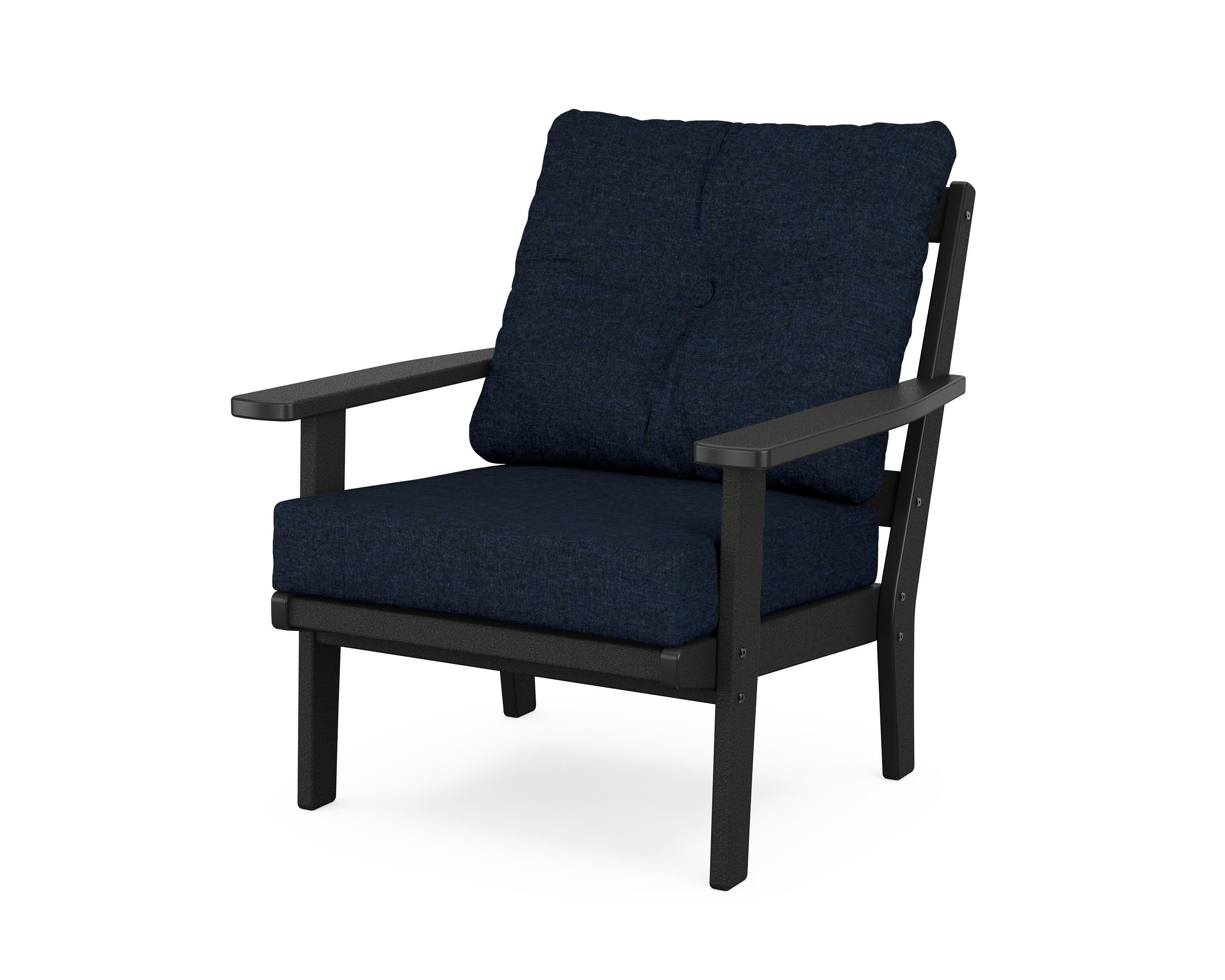 Oxford Deep Seating Chair in Black / Marine Indigo