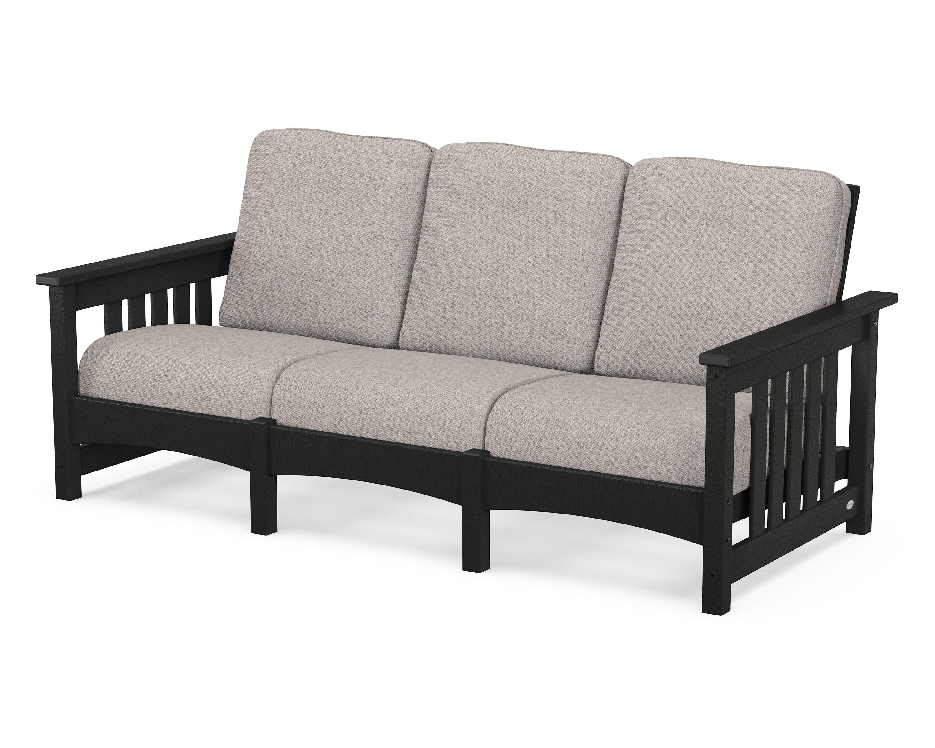 Club Mission Sofa in Black / Weathered Tweed