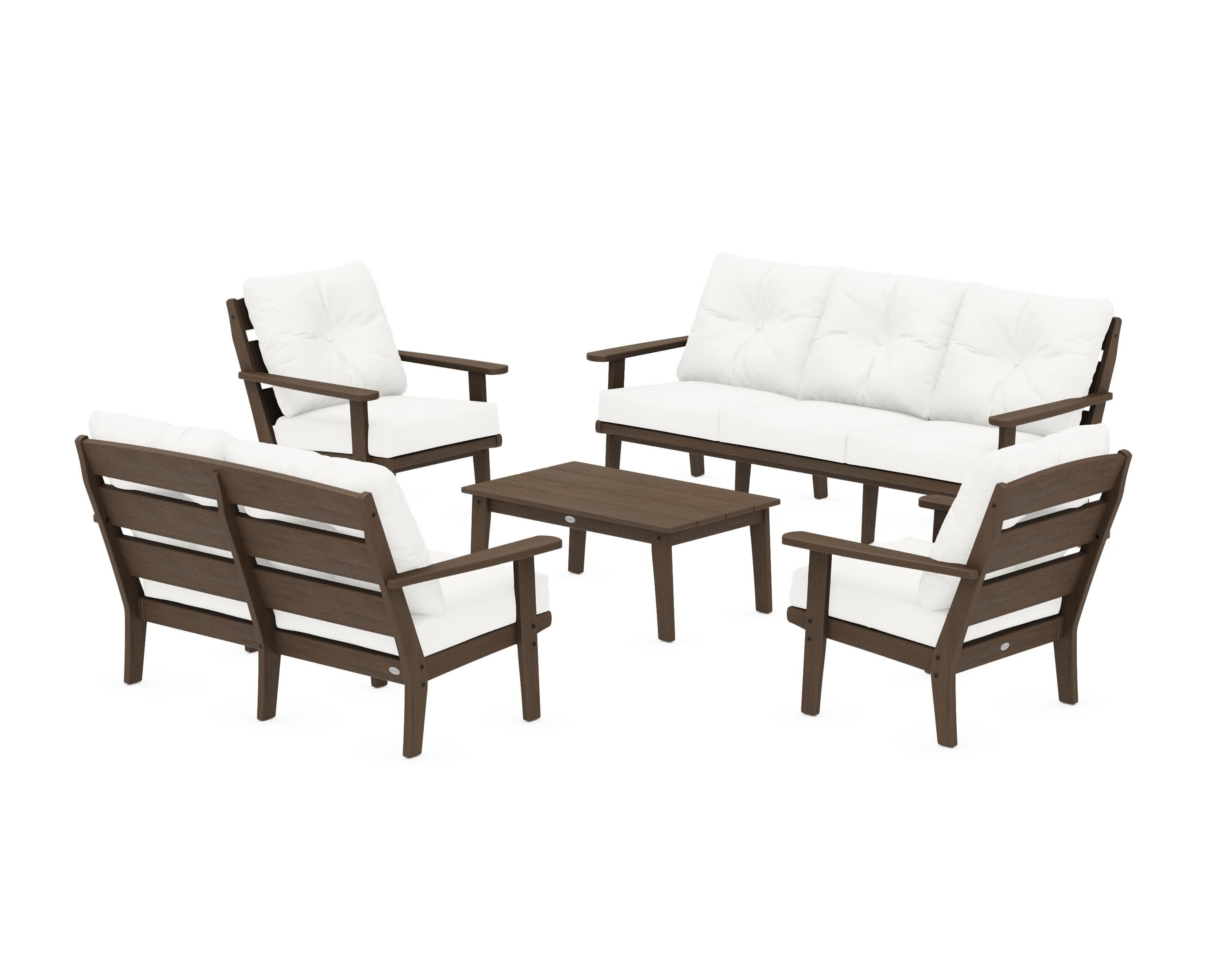 Lakeside 5-Piece Lounge Sofa Set in Kona / Natural Linen