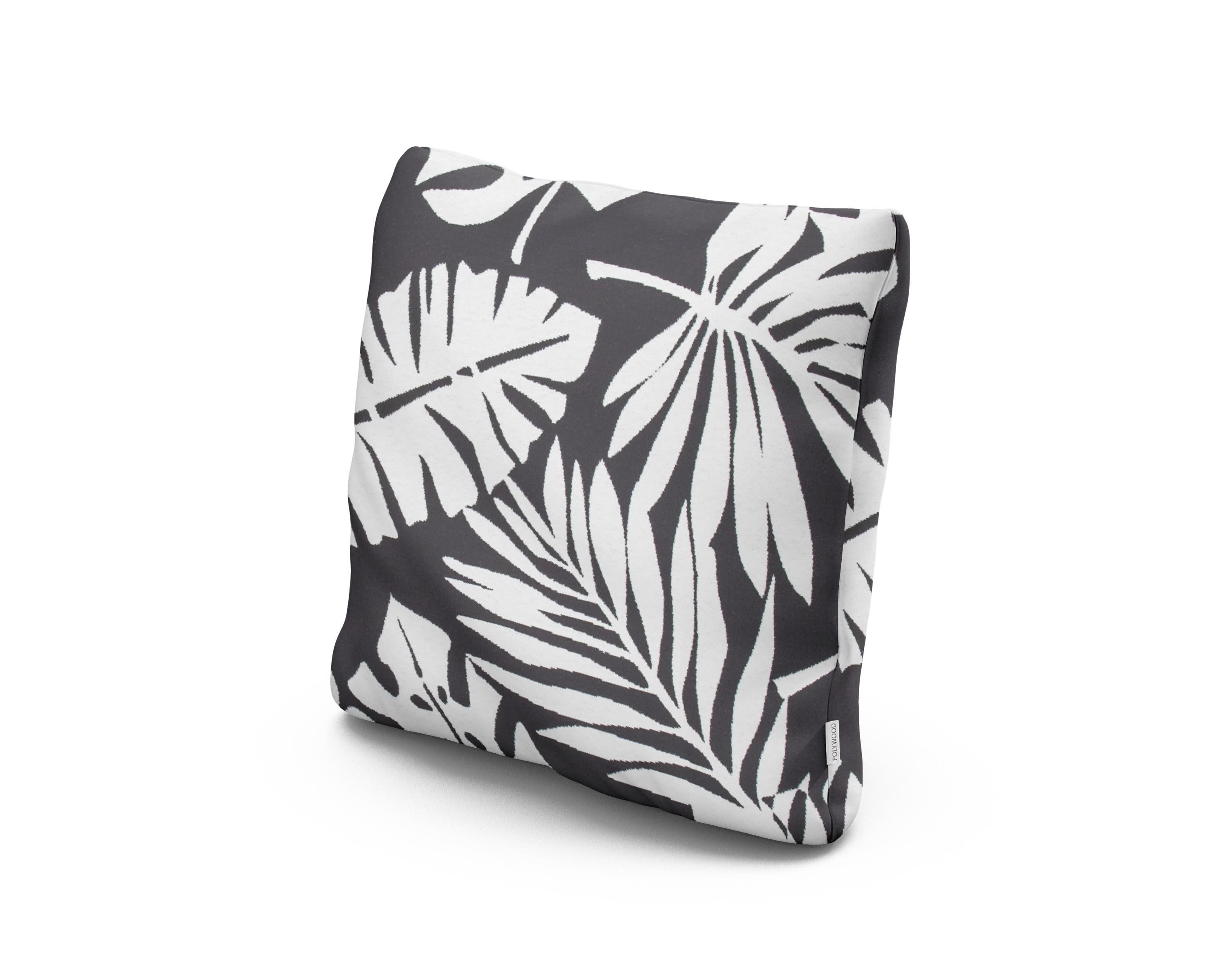 18" Outdoor Throw Pillow in Leaf Carbon