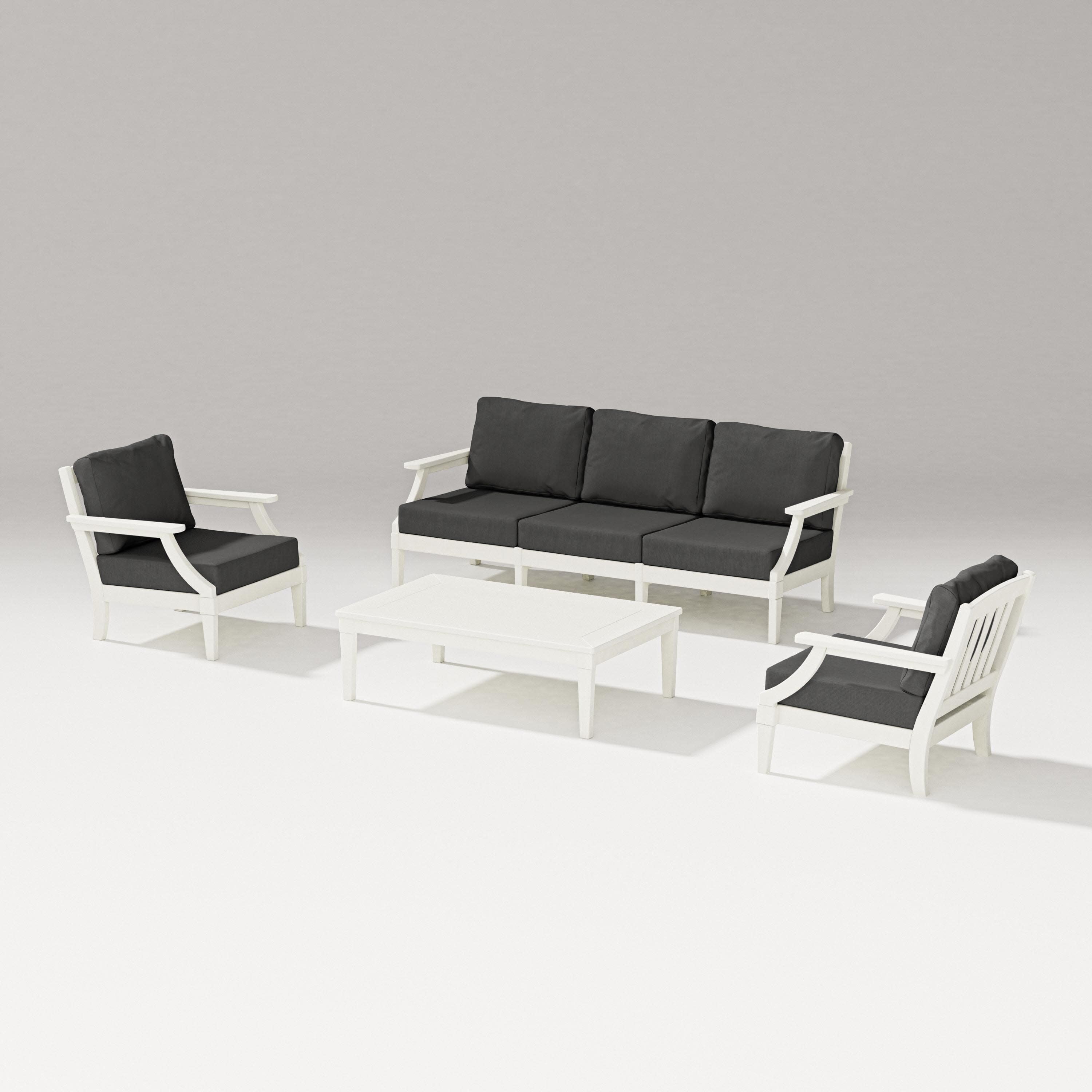 Estate 4-Piece Lounge Sofa Set in Vintage White / Spectrum Carbon