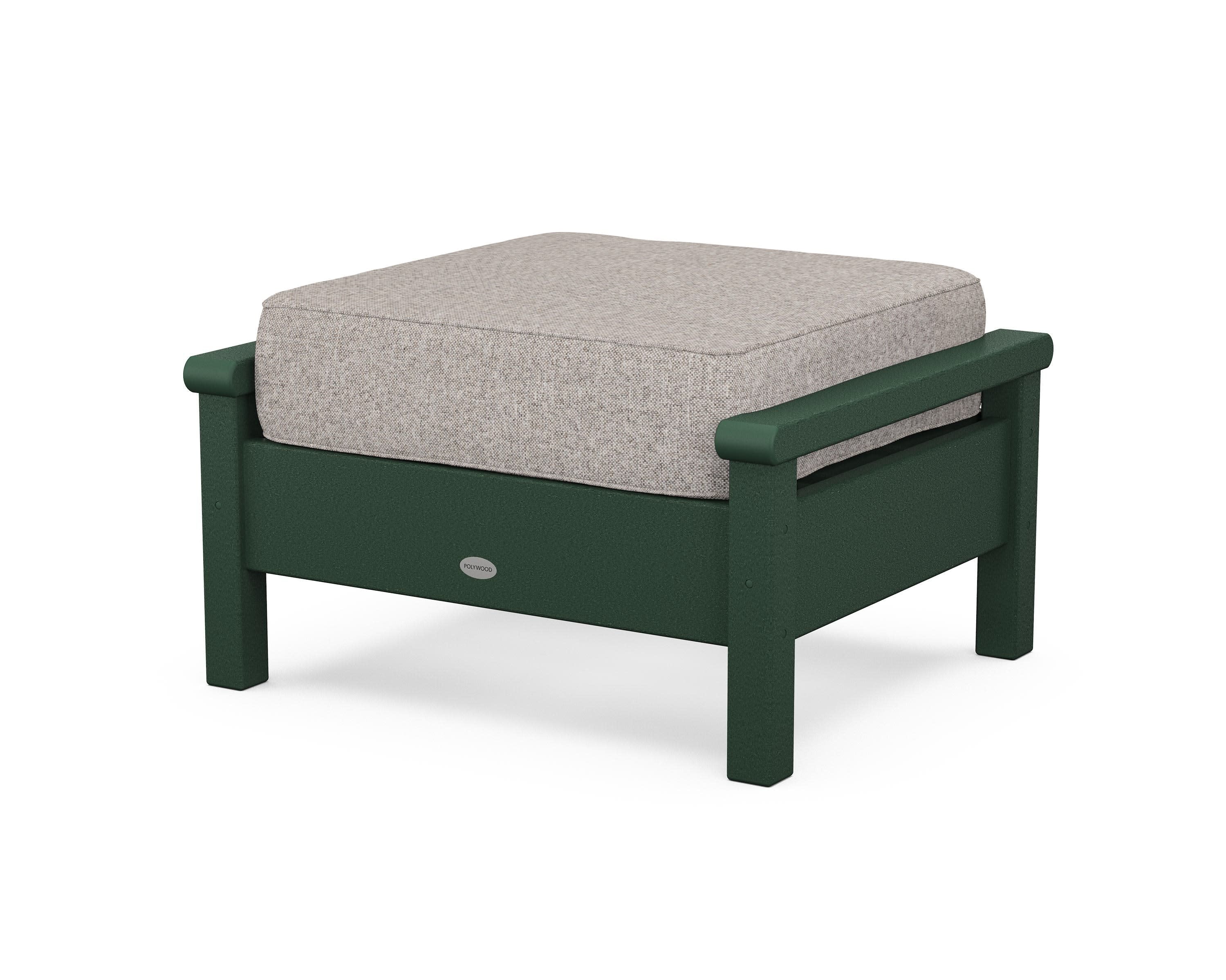 Harbour Deep Seating Ottoman in Green / Weathered Tweed