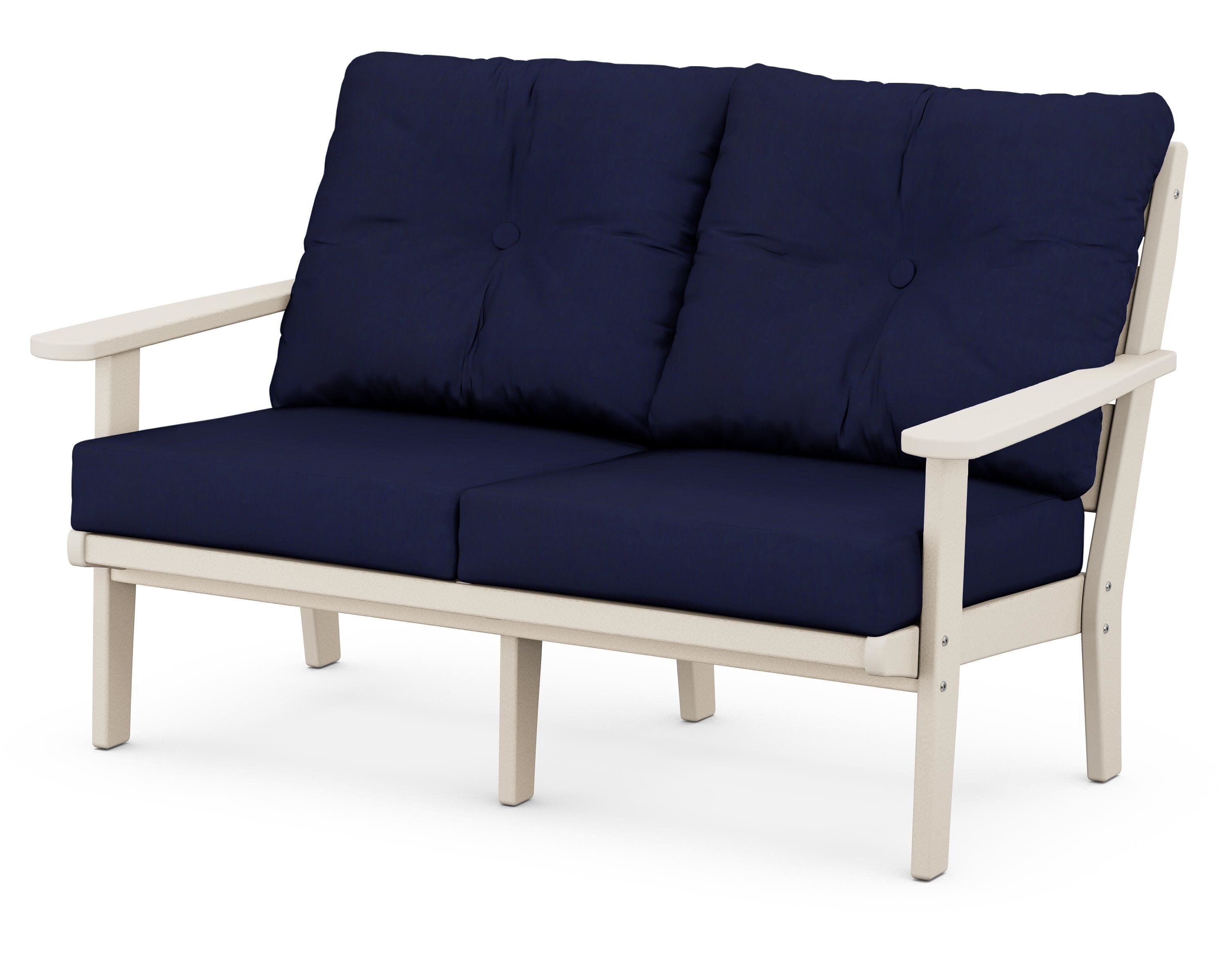 Lakeside Deep Seating Loveseat in Sand / Navy