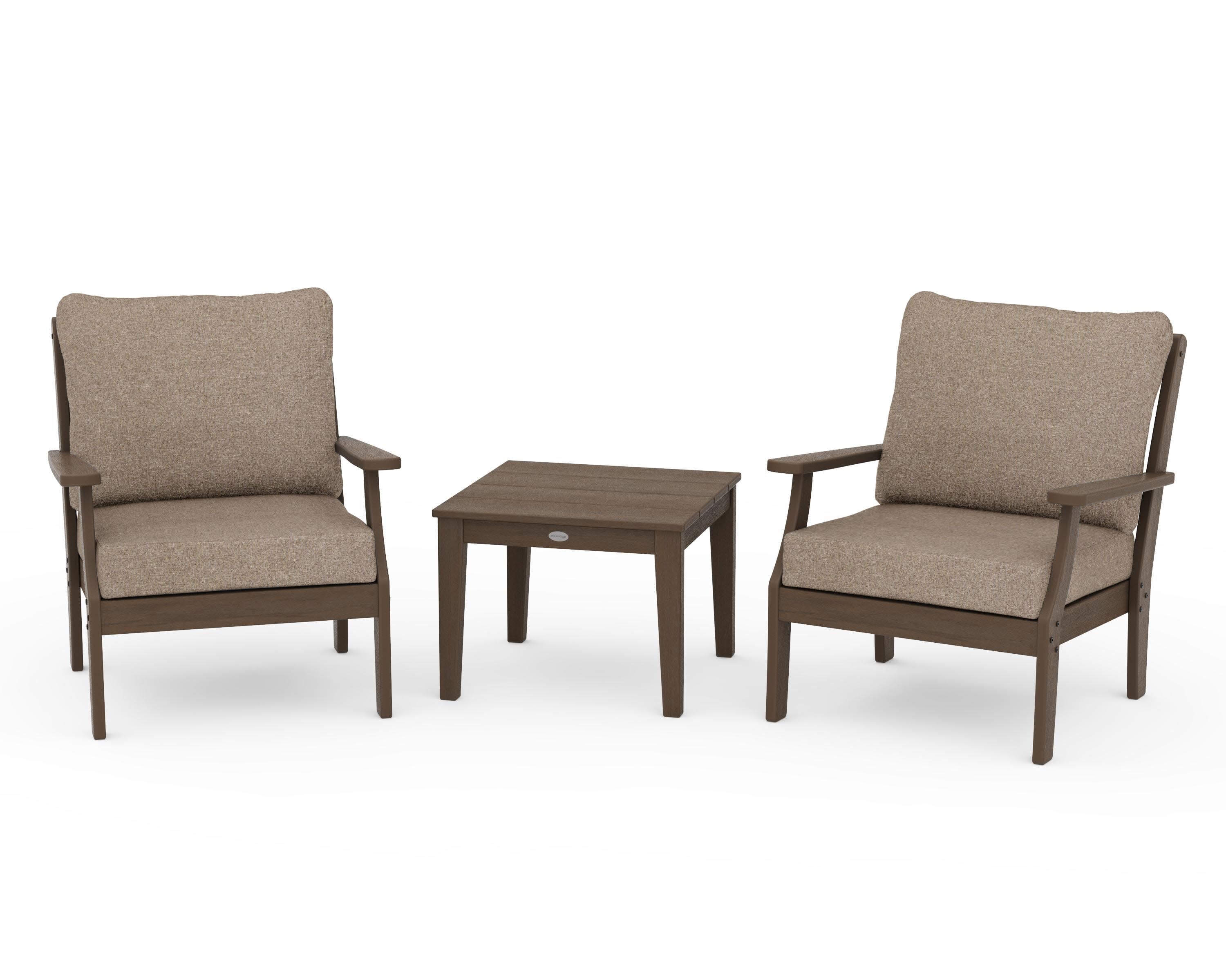 Braxton 3-Piece Deep Seating Set in Kona / Spiced Burlap