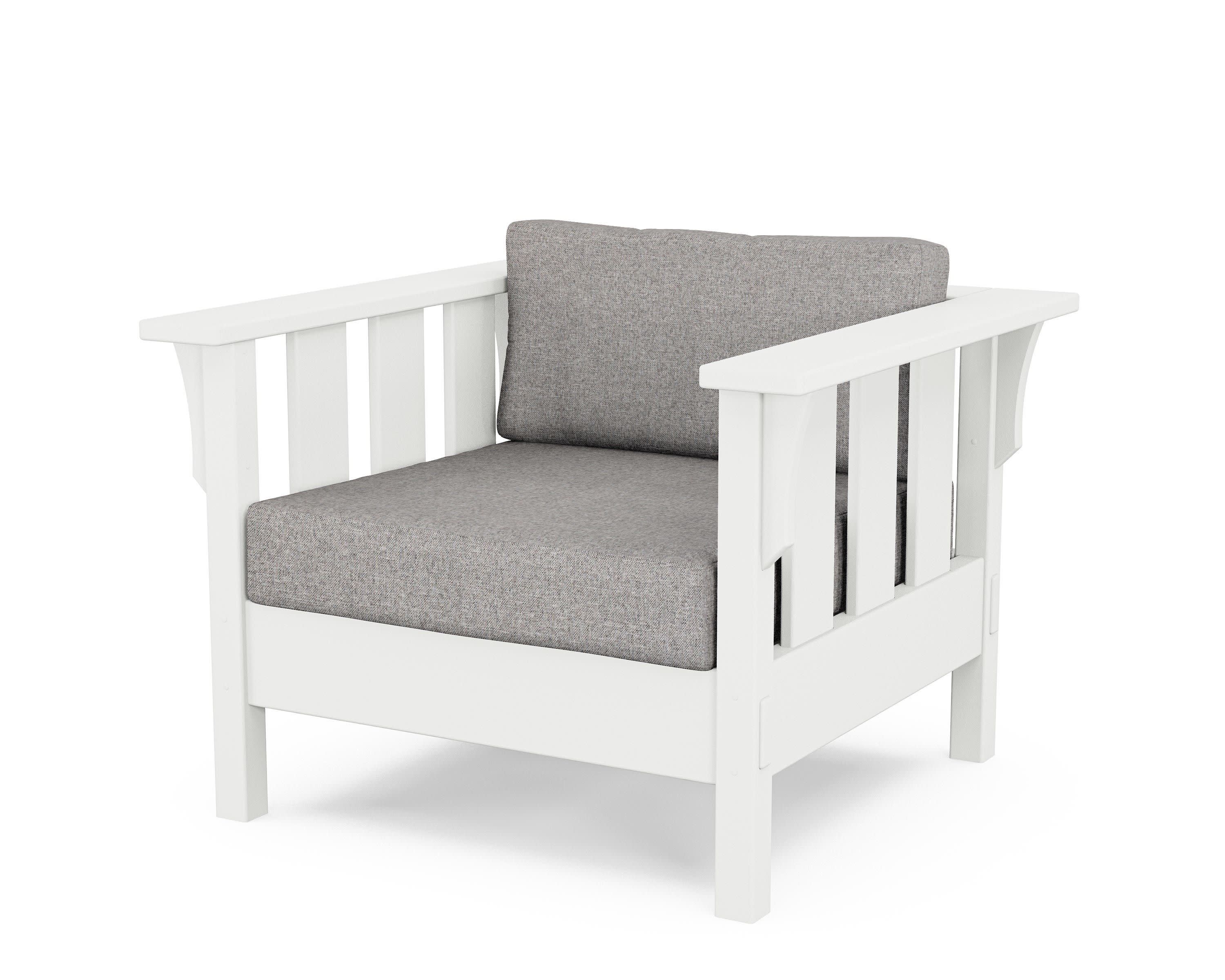 Acadia Deep Seating Chair in White / Grey Mist