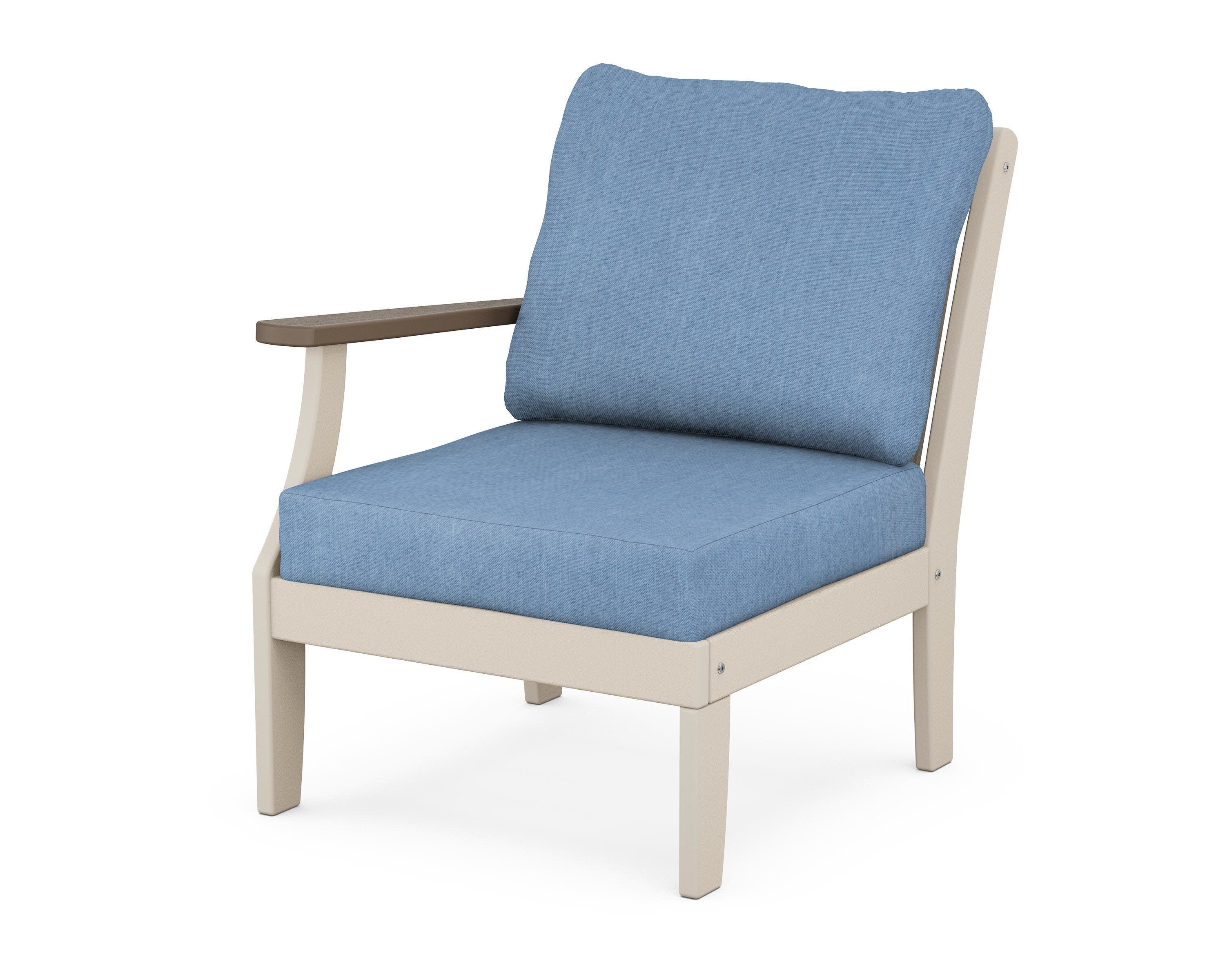 Braxton Modular Left Arm Chair in Sand / Kona / Sky Blue