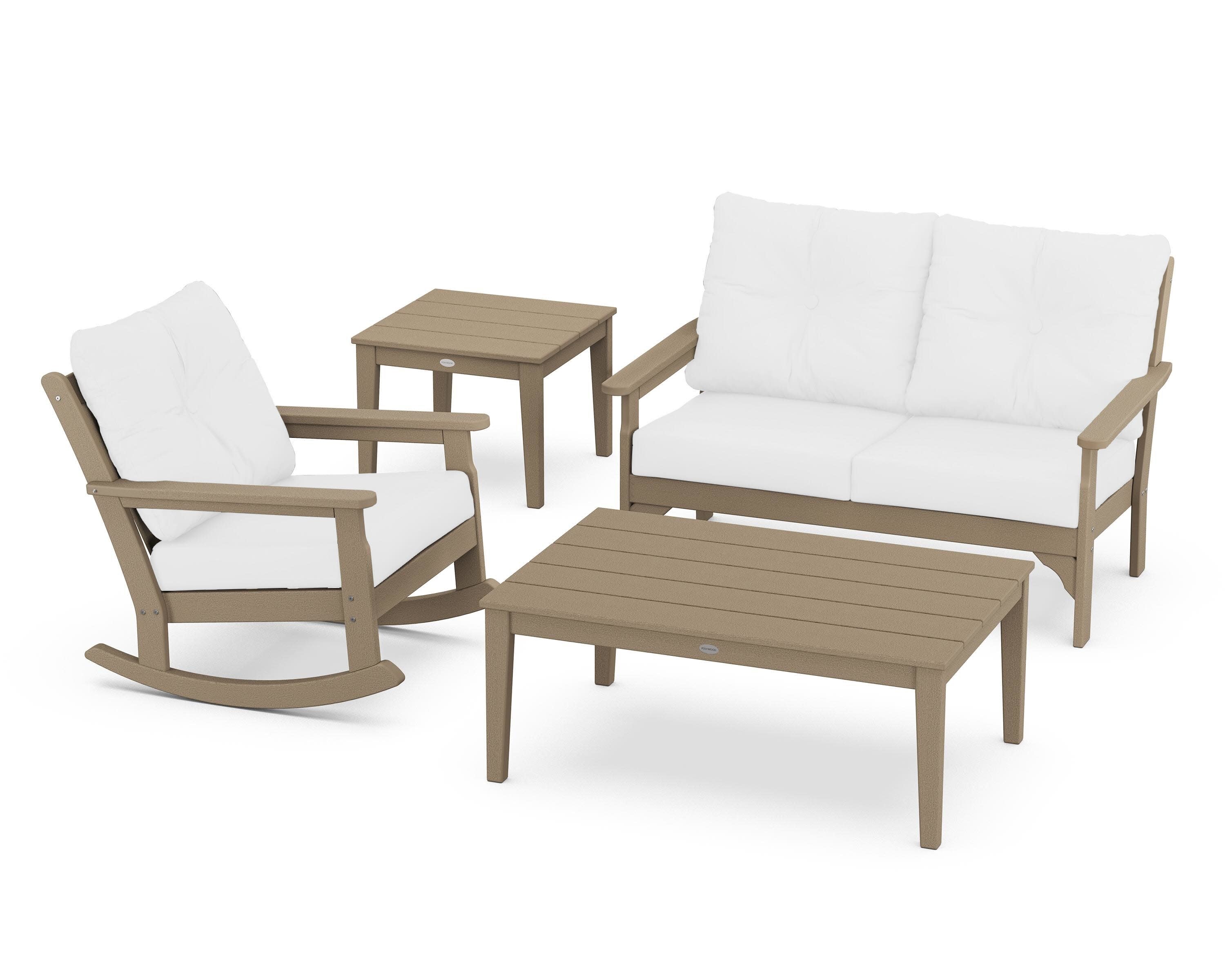 Vineyard 4-Piece Deep Seating Rocker Set in Vintage Sahara / Natural