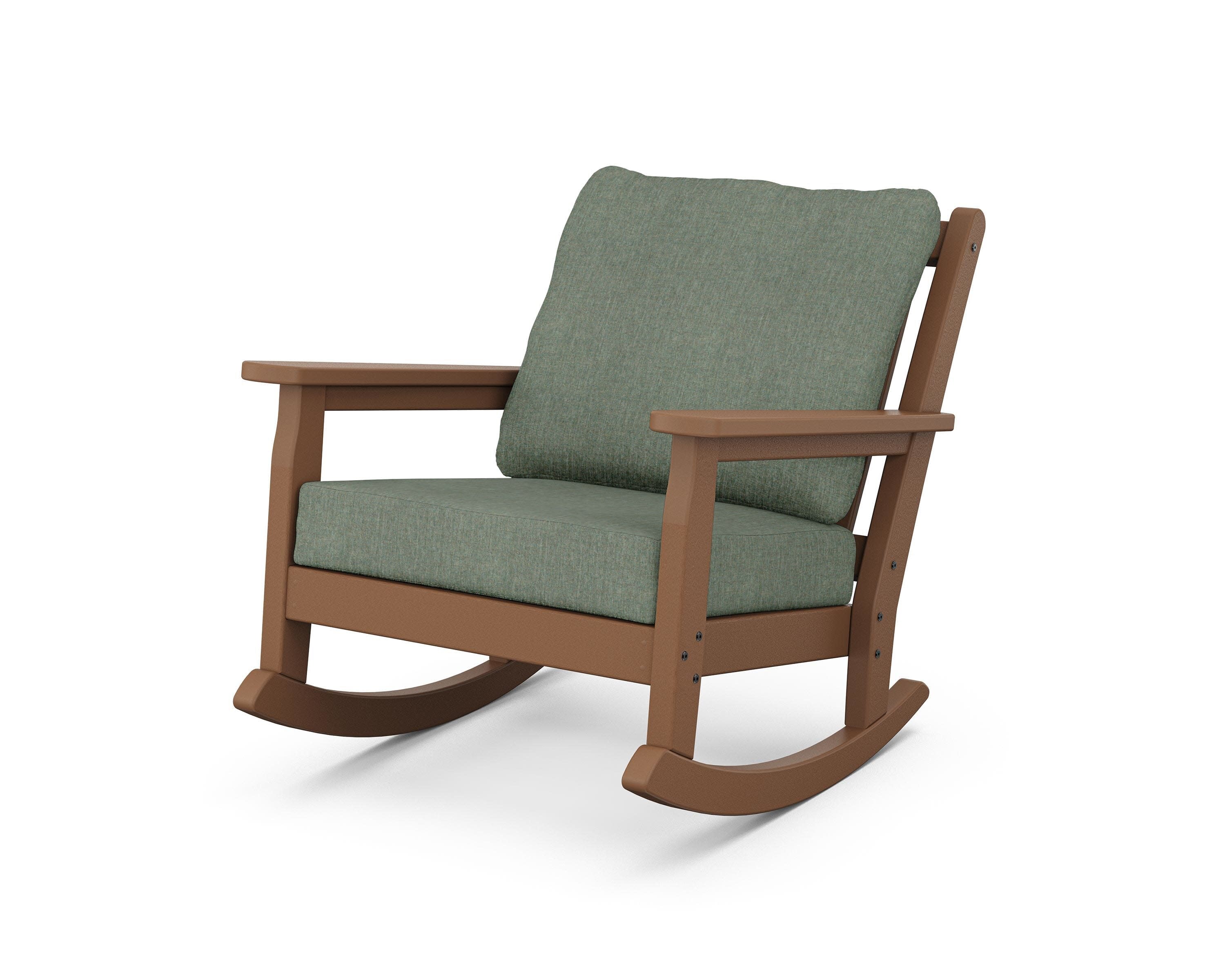 Chippendale Deep Seating Rocking Chair in Teak / Cast Sage