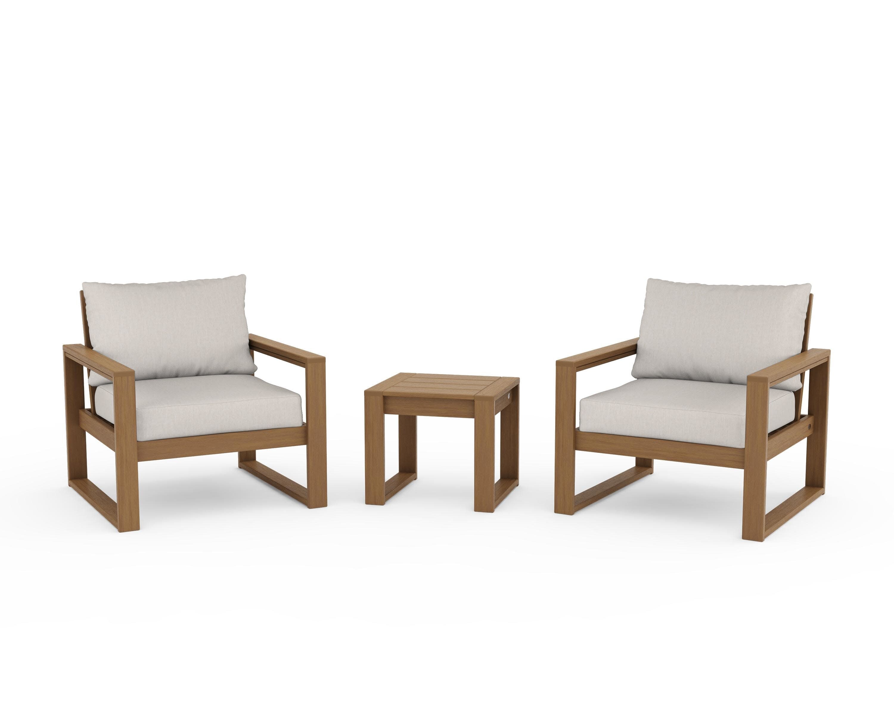 EDGE Sectional 3-Piece Deep Seating Set in Natural / Cast Ash