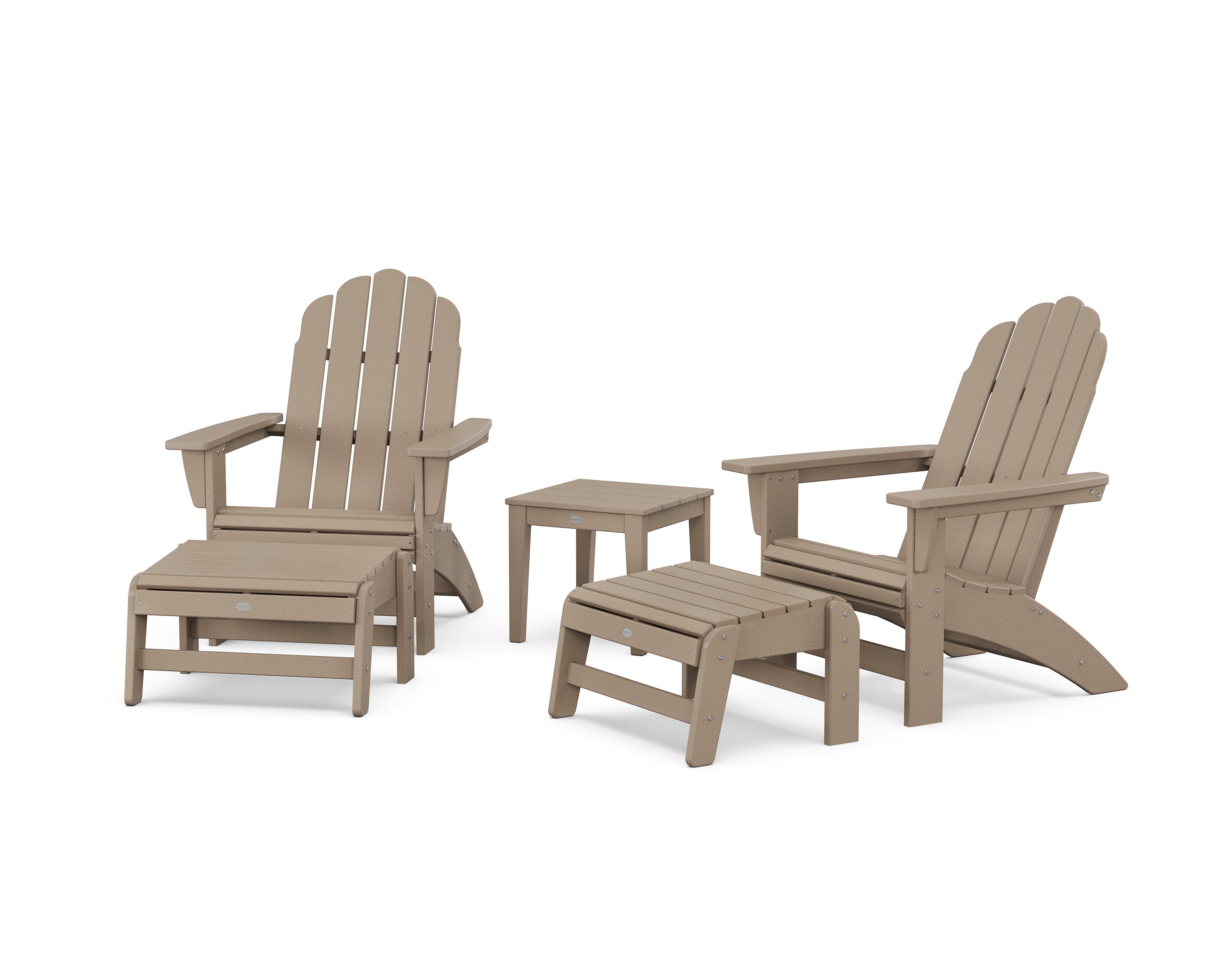 5-Piece Vineyard Grand Adirondack Set in Vintage Sahara
