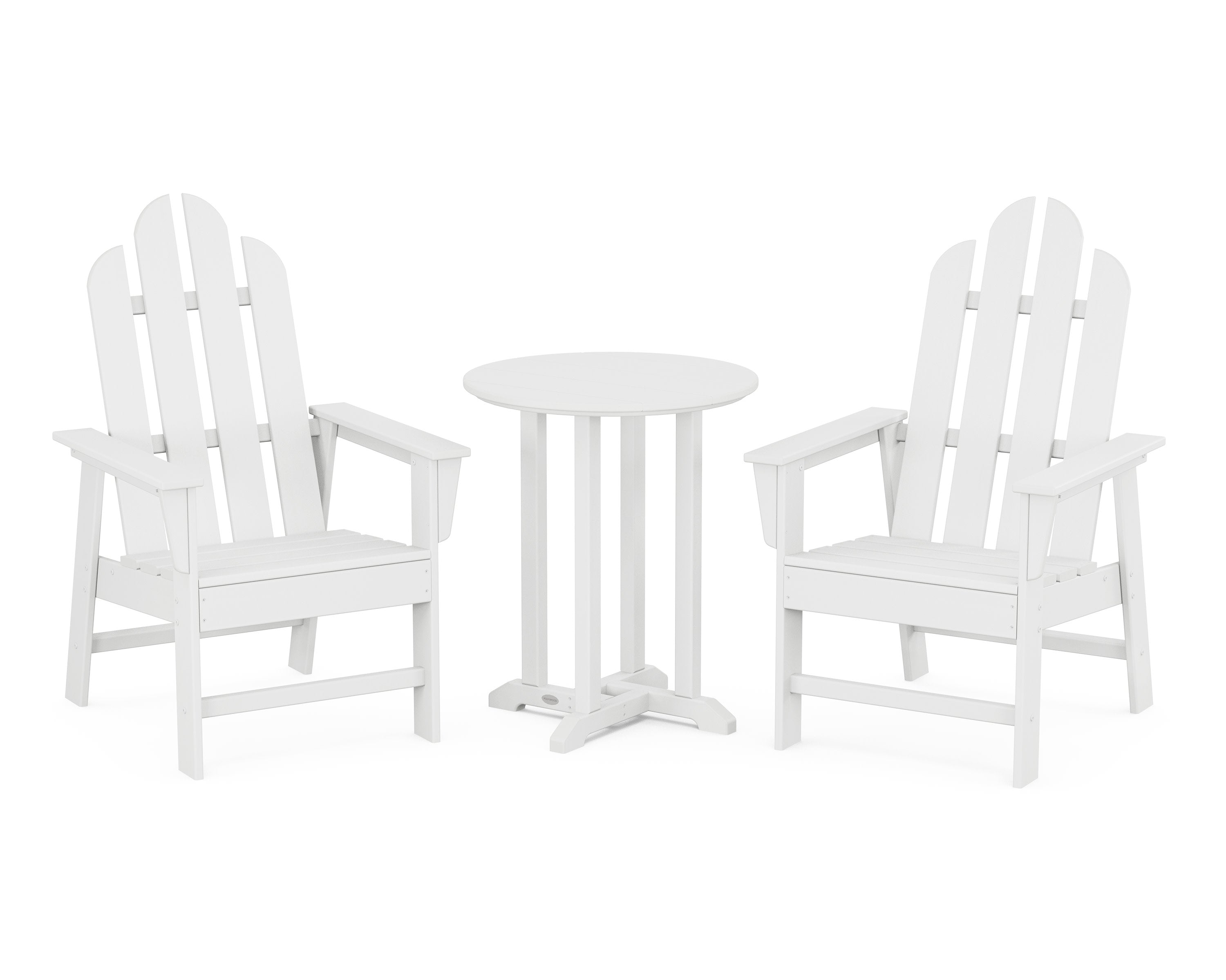 Long Island 3-Piece Round Bistro Dining Set in White
