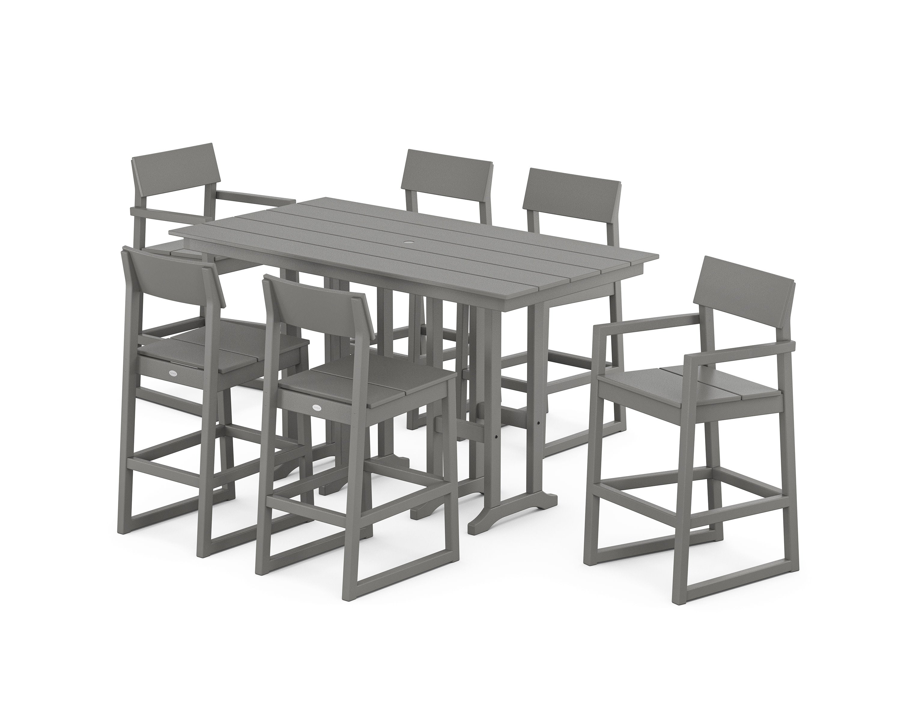 EDGE 7-Piece Farmhouse Bar Set in Slate Grey