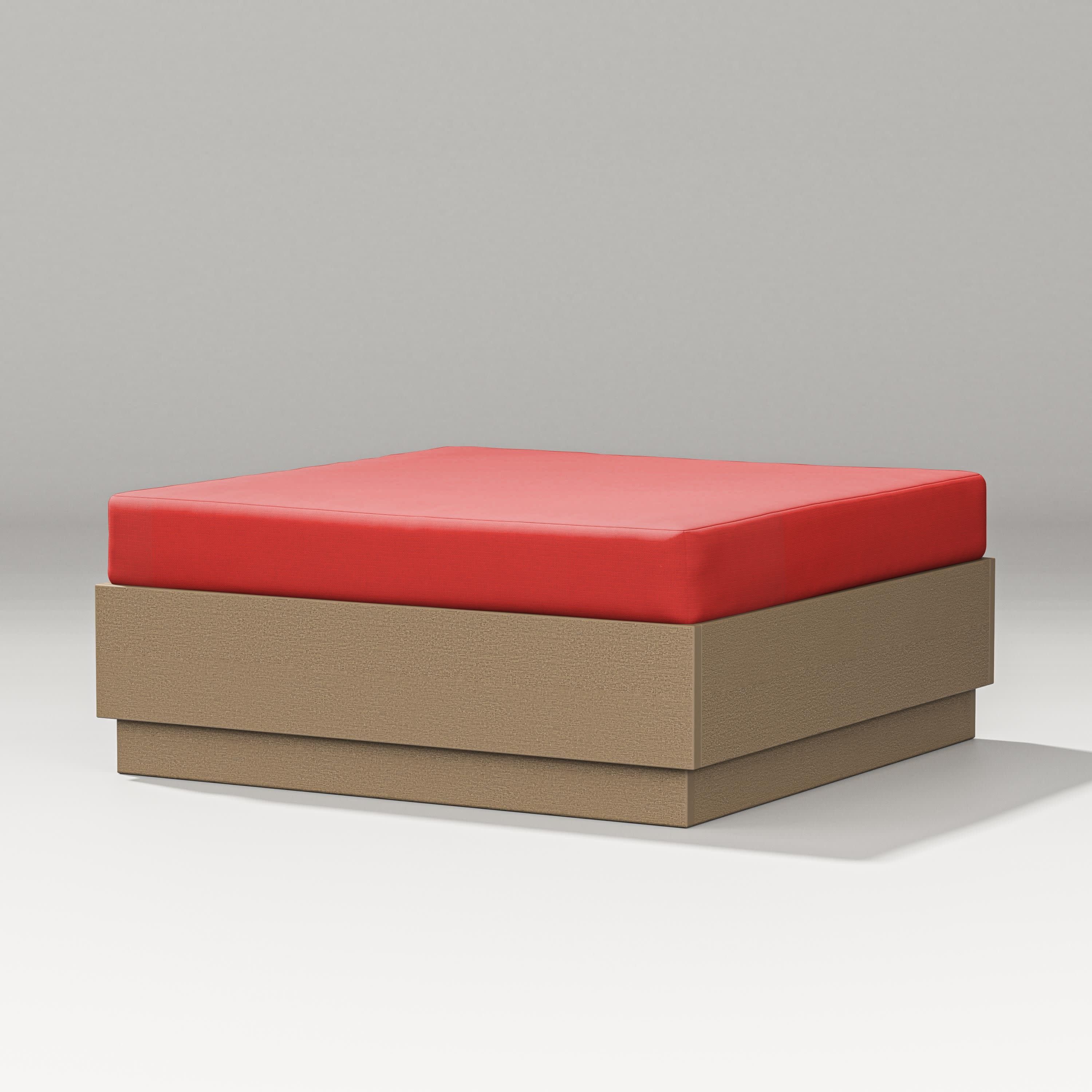 Elevate Lounge Ottoman in Vintage Sahara / Crimson Linen