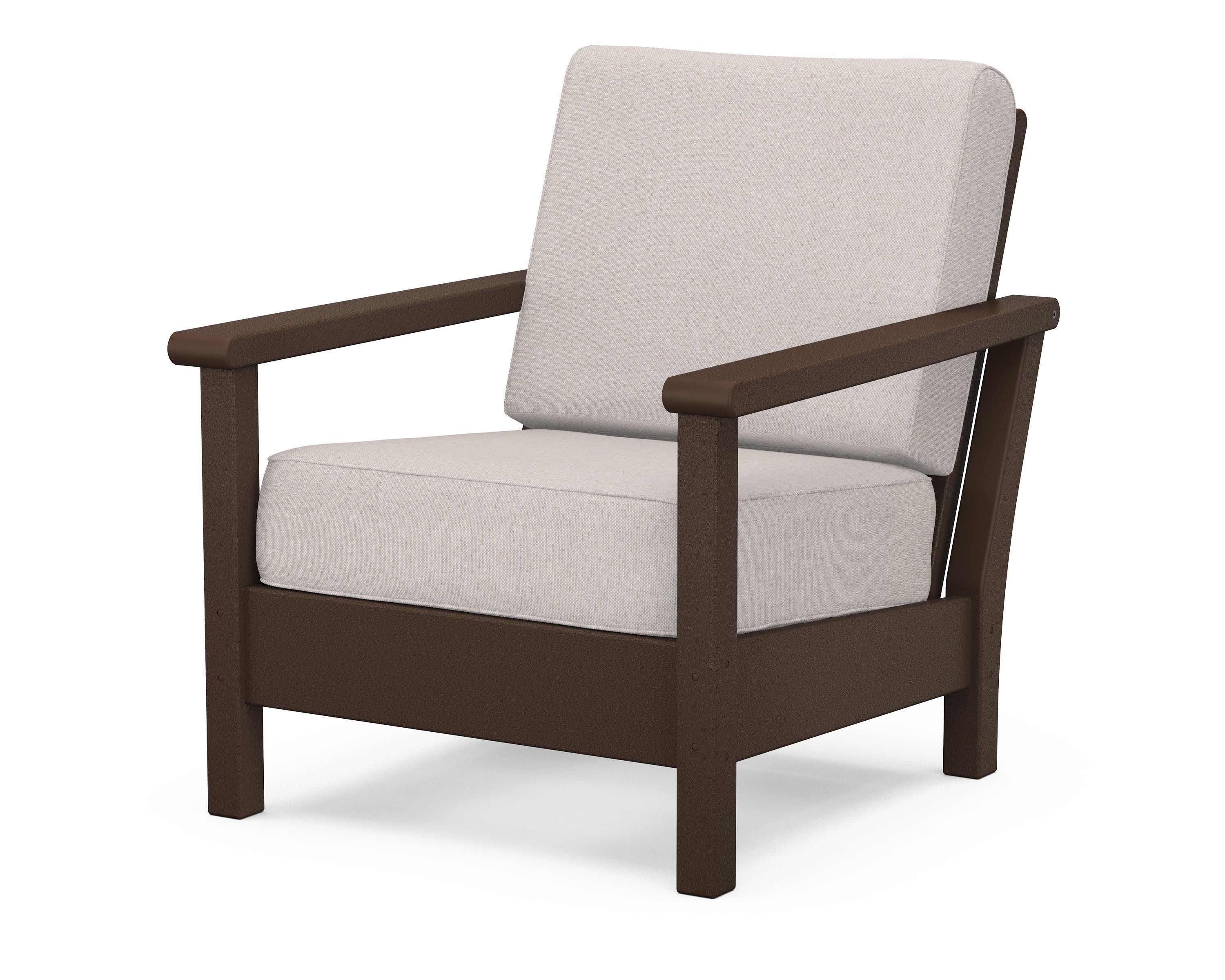 Harbour Deep Seating Chair in Mahogany / Dune Burlap