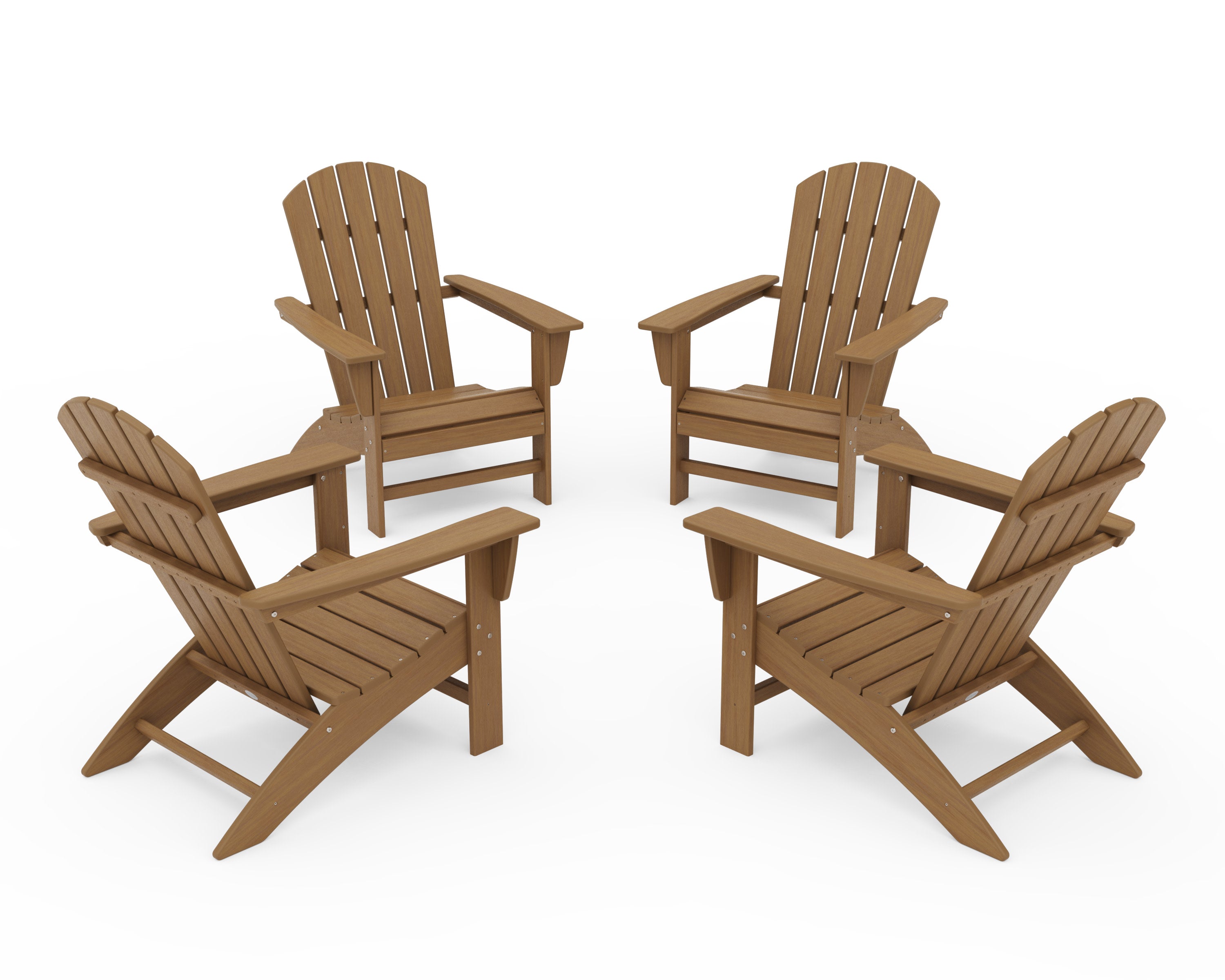Nautical 4-Piece Adirondack Conversation Set in Natural