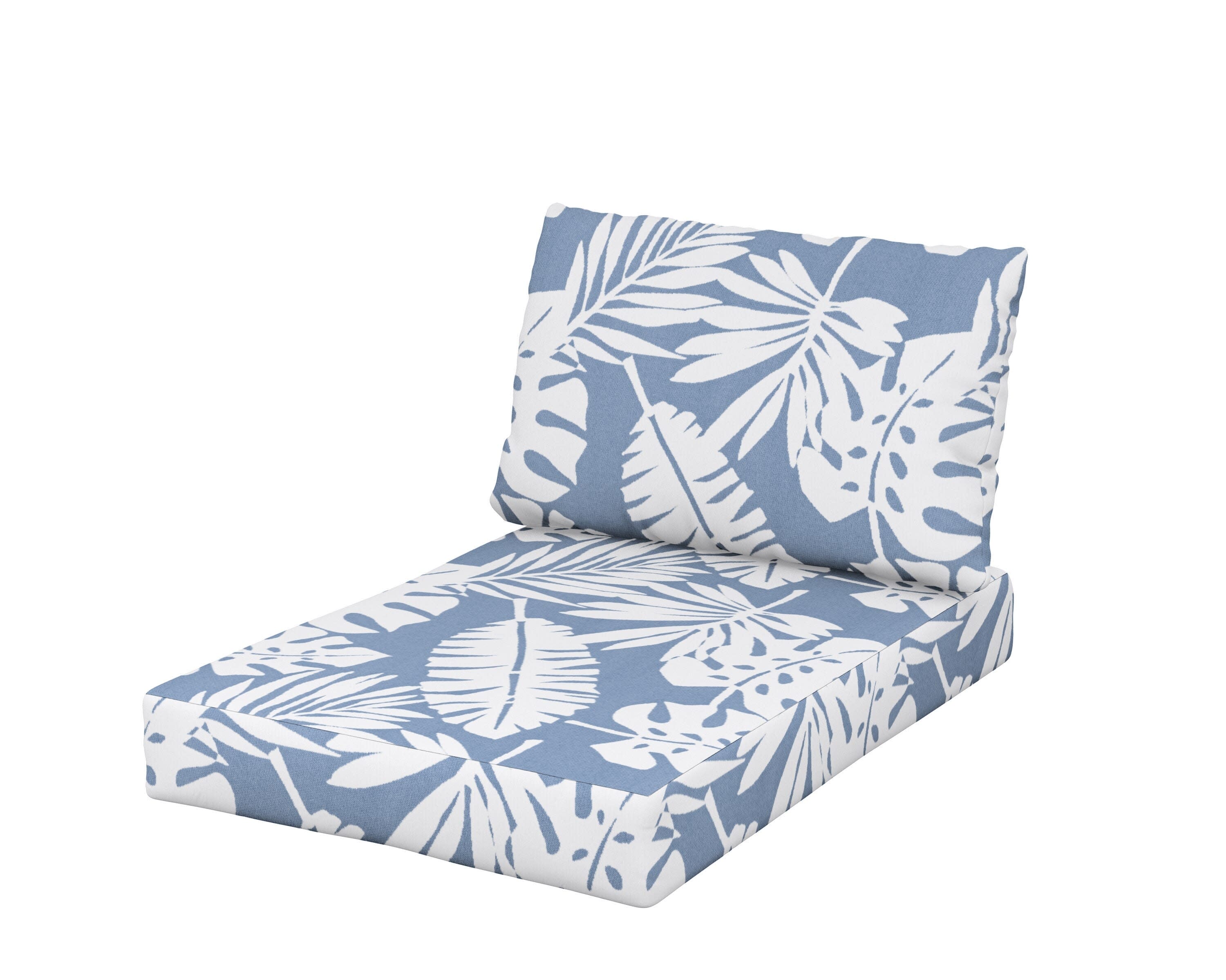 Daybed Swing Seat/Back Cushion in Leaf Sky Blue