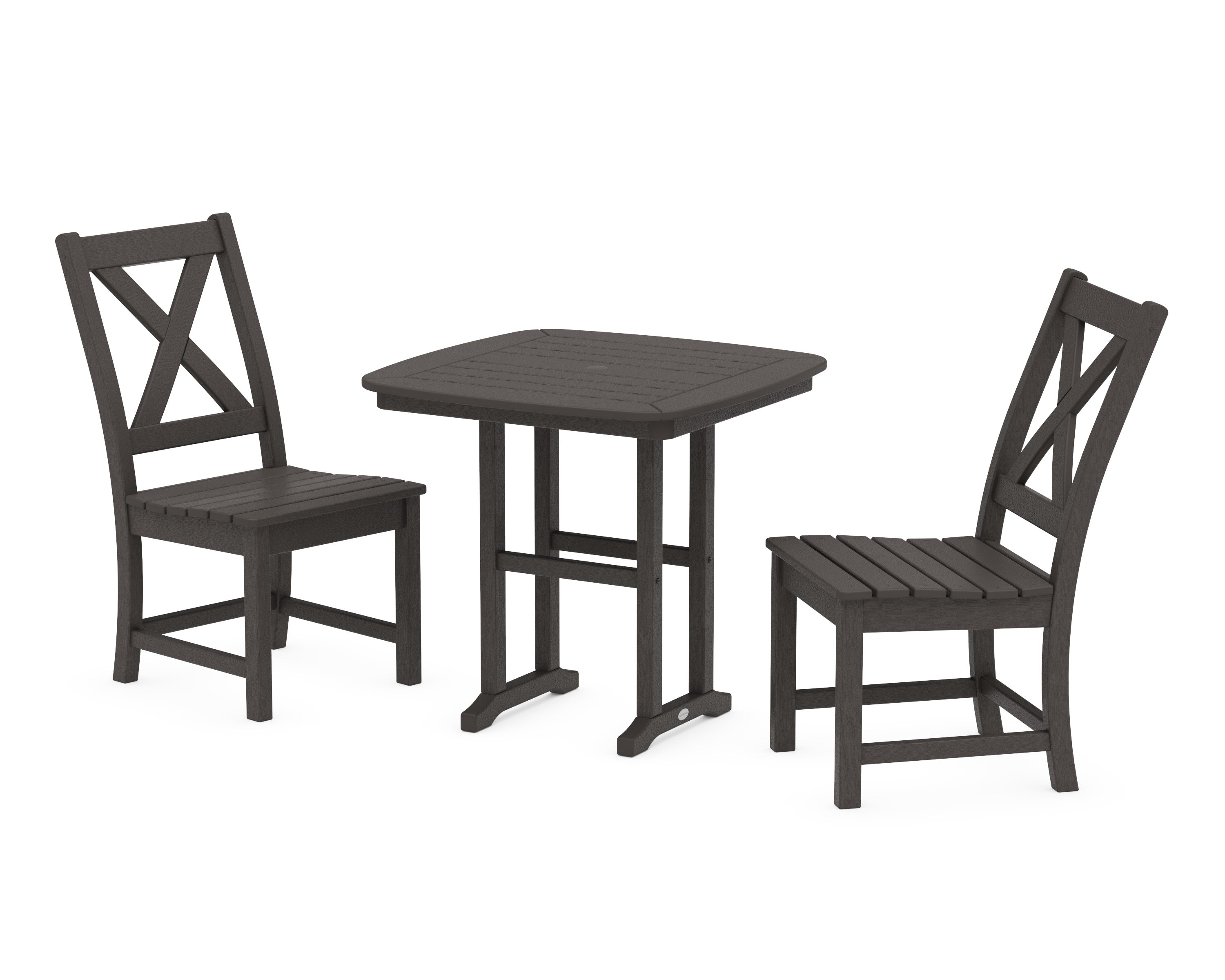 Braxton Side Chair 3-Piece Dining Set in Vintage Coffee