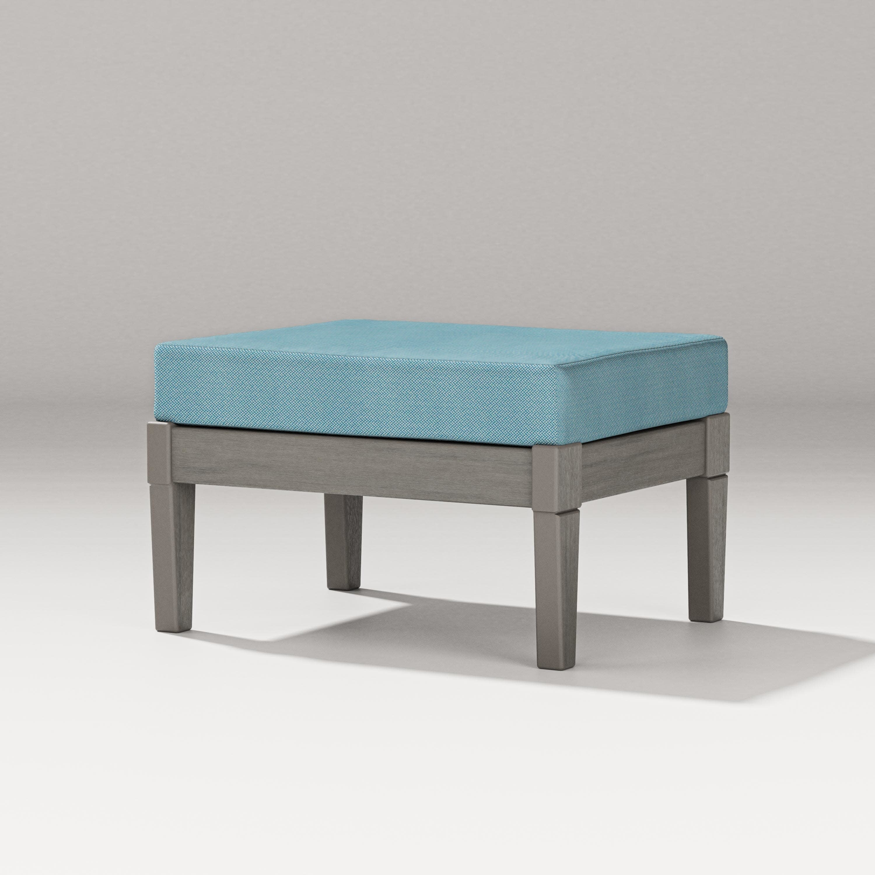 Estate Lounge Ottoman in Driftwood / Lattice Sky Blue