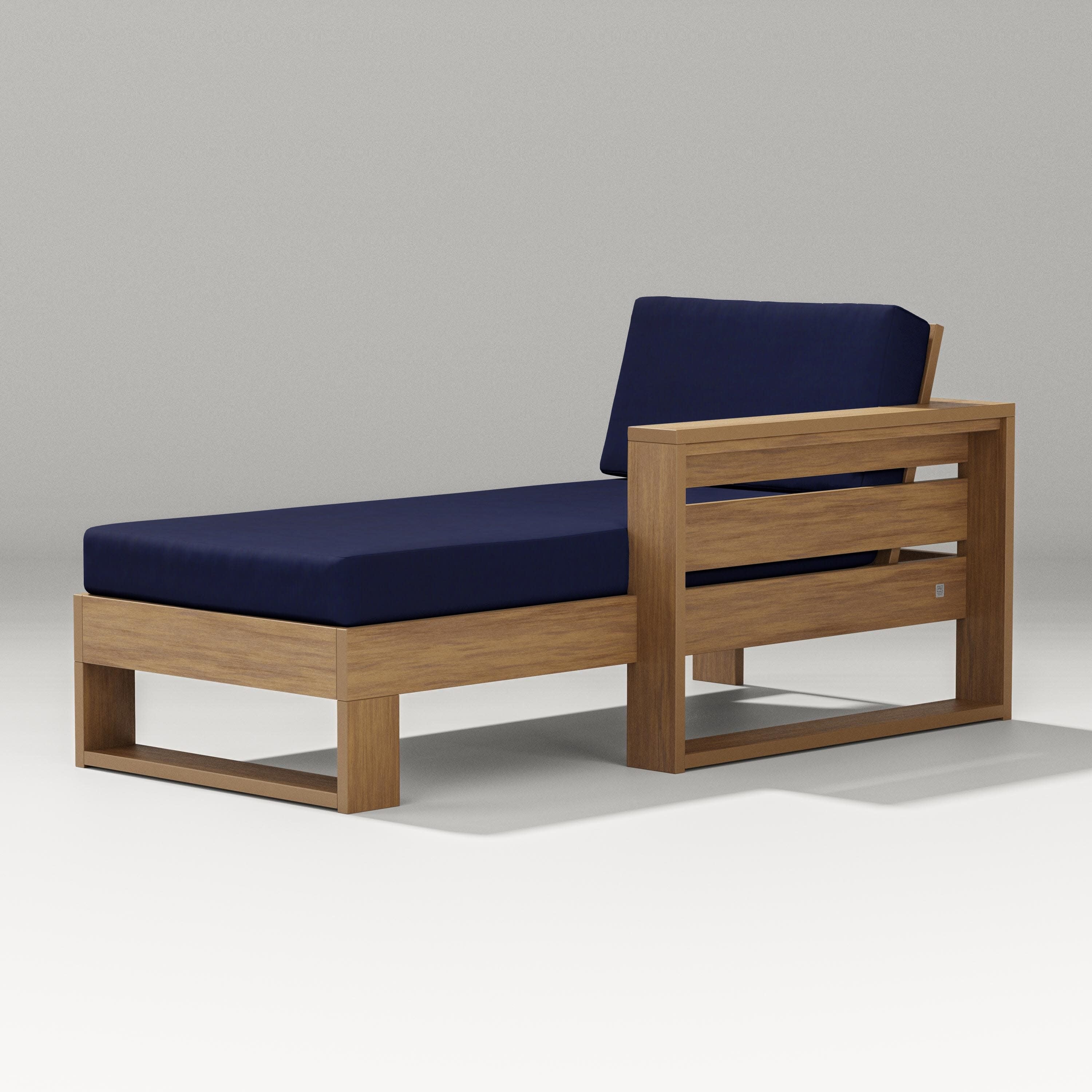 Latitude Modular Right Arm Chaise in Natural / Navy