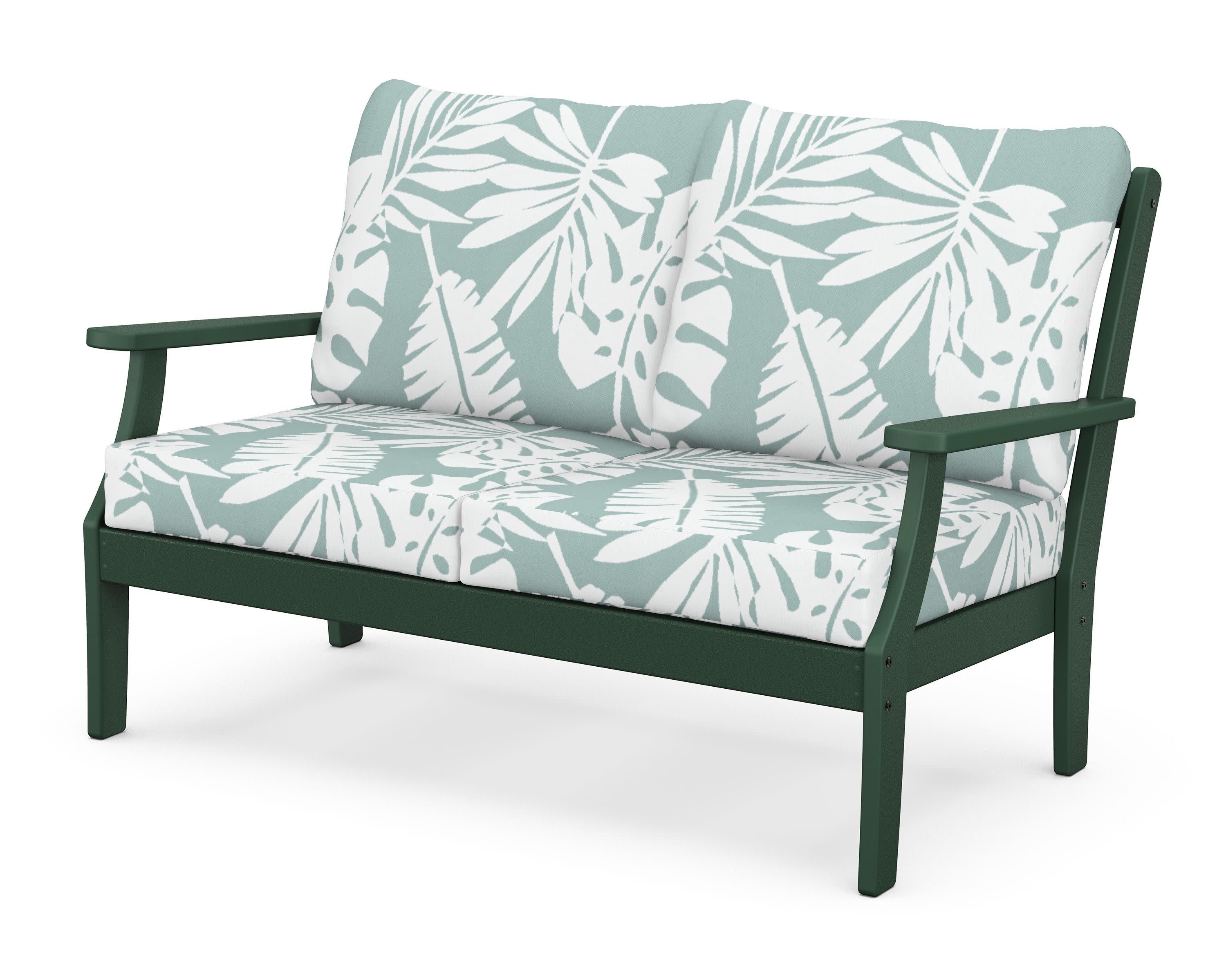 Braxton Deep Seating Loveseat in Green / Leaf Glacier Spa