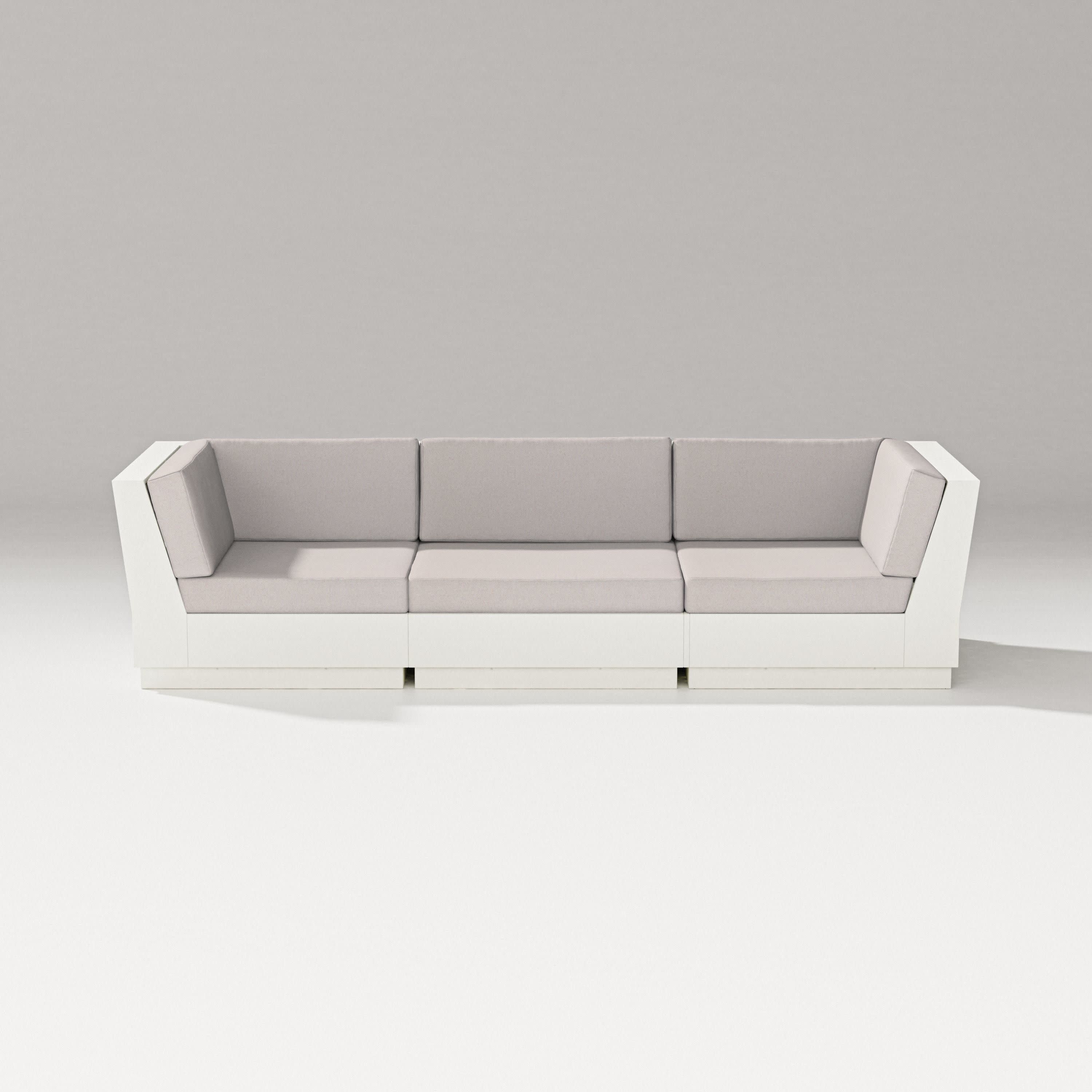 Elevate Sofa Sectional in Vintage White / Dune Burlap