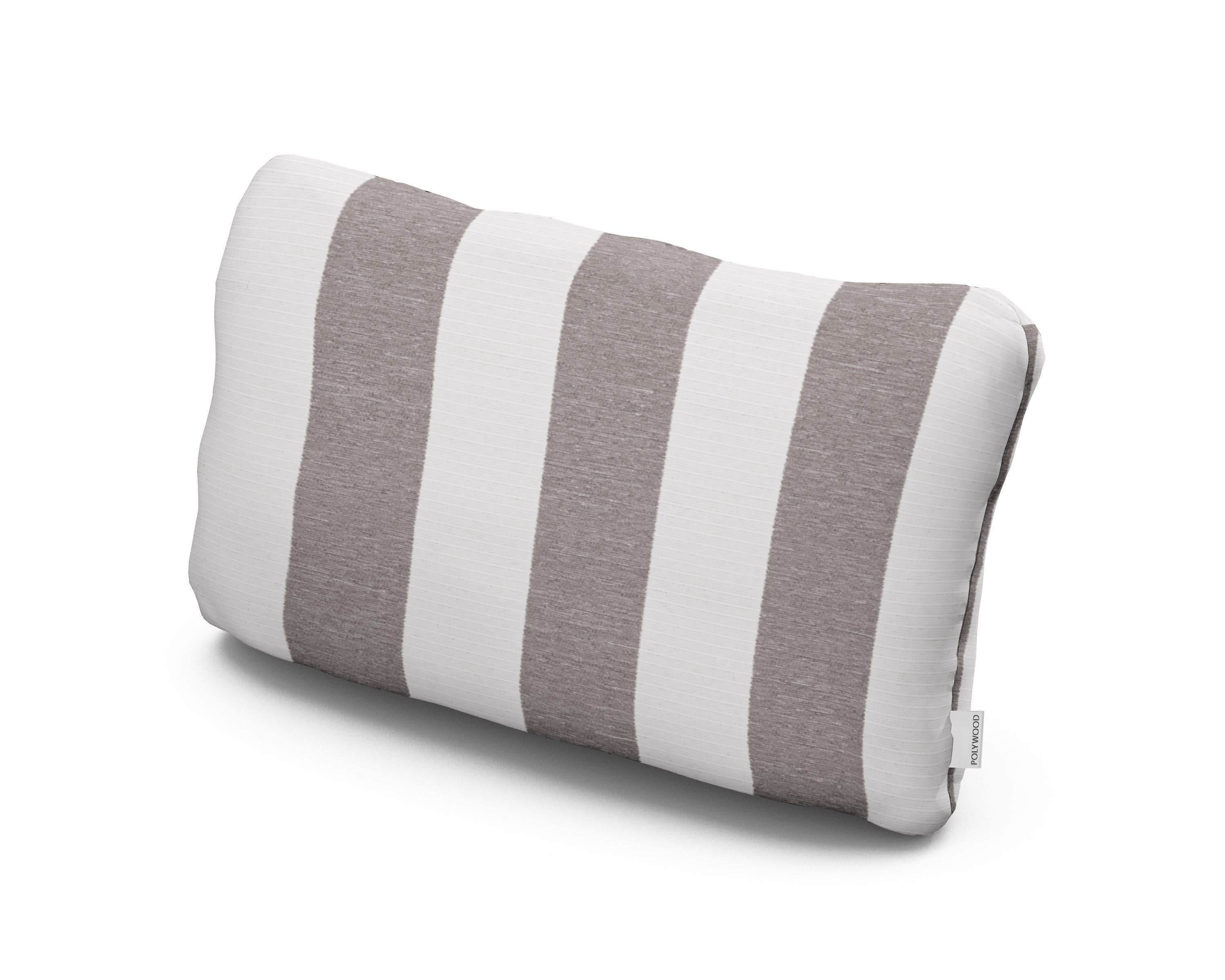 Outdoor Lumbar Pillow in Cabana Stripe Grey Mist