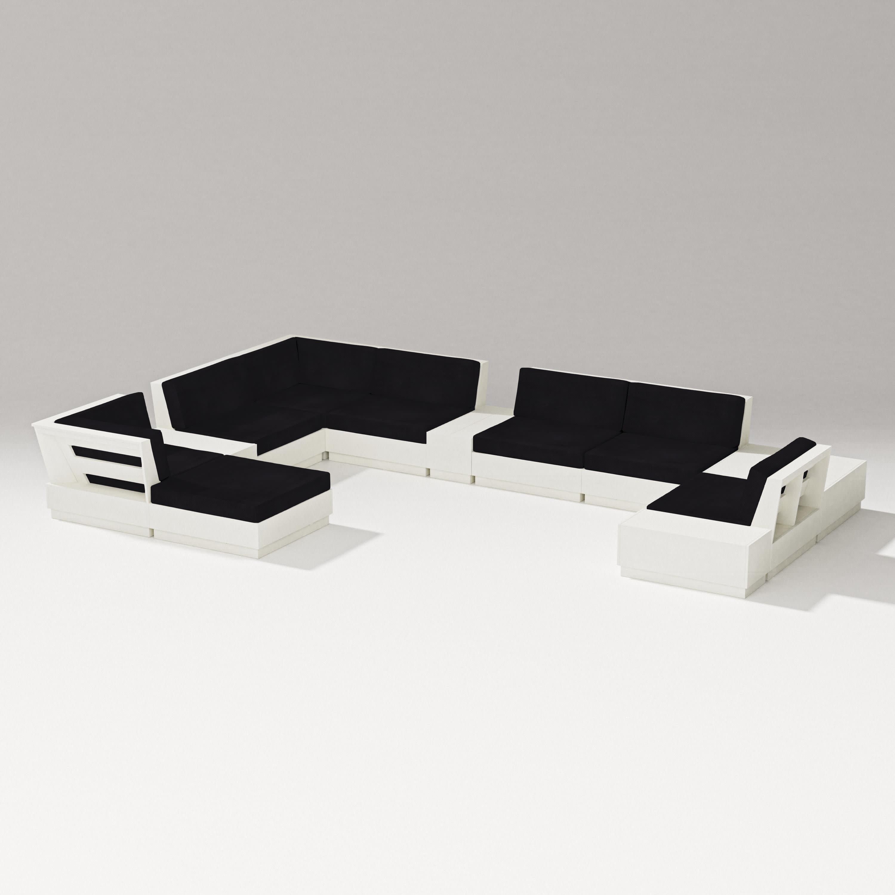 Elevate 12-Piece Conversation Sectional Set in Vintage White / Midnight Linen