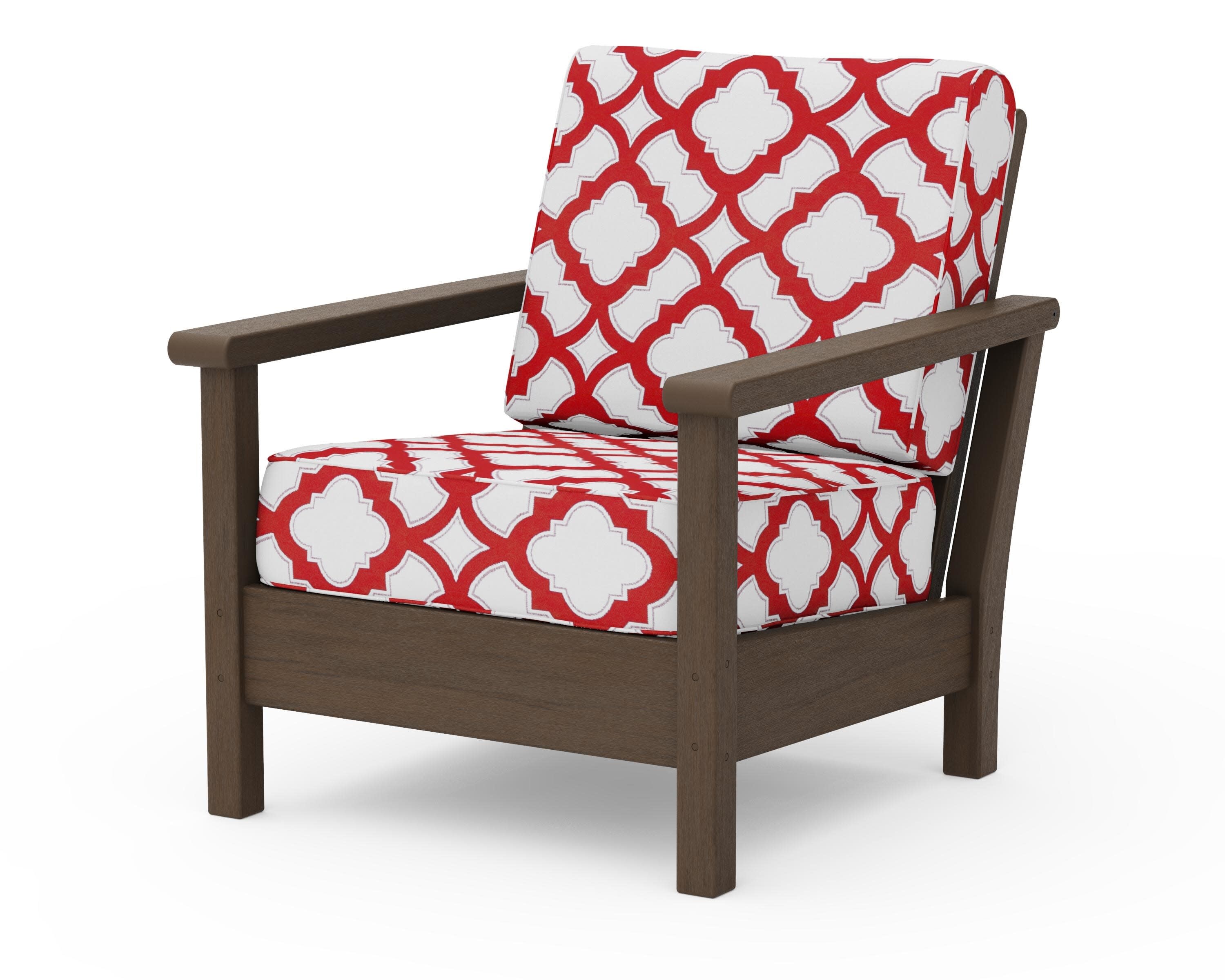 Harbour Deep Seating Chair in Kona / Trellis Crimson
