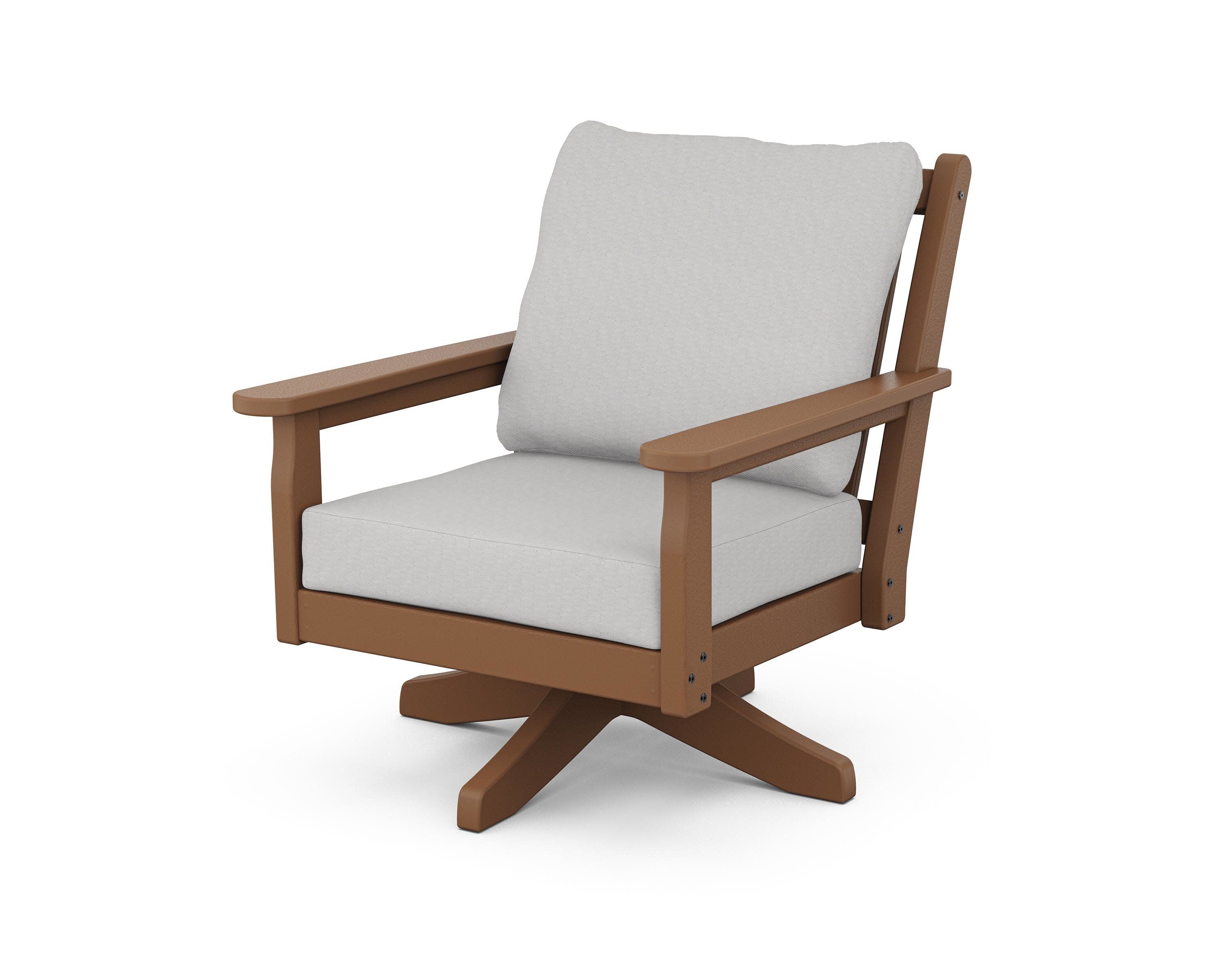 Chippendale Deep Seating Swivel Chair in Teak / Diamond in the Rough