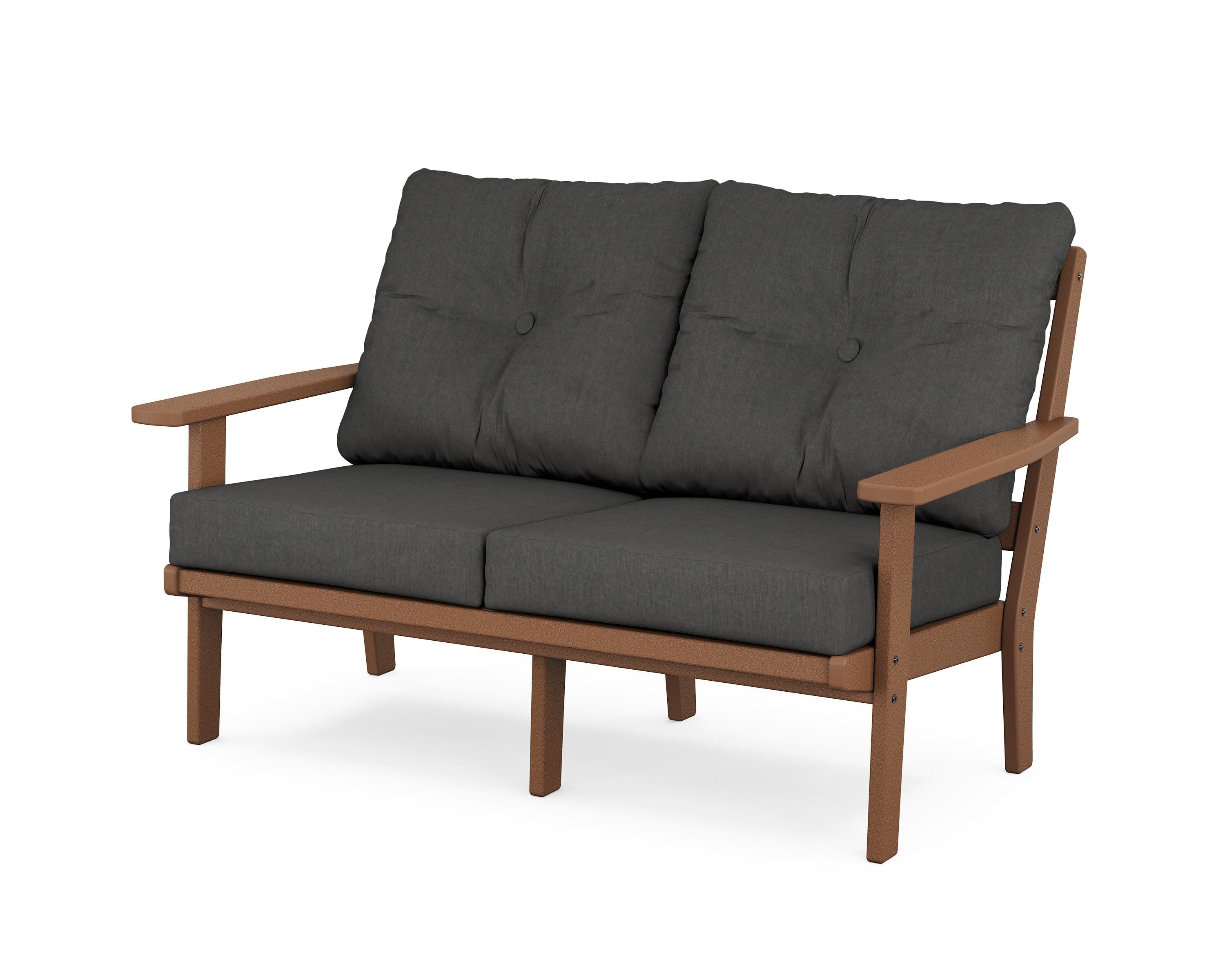 Oxford Deep SeatingLoveseat in Teak / Spectrum Carbon