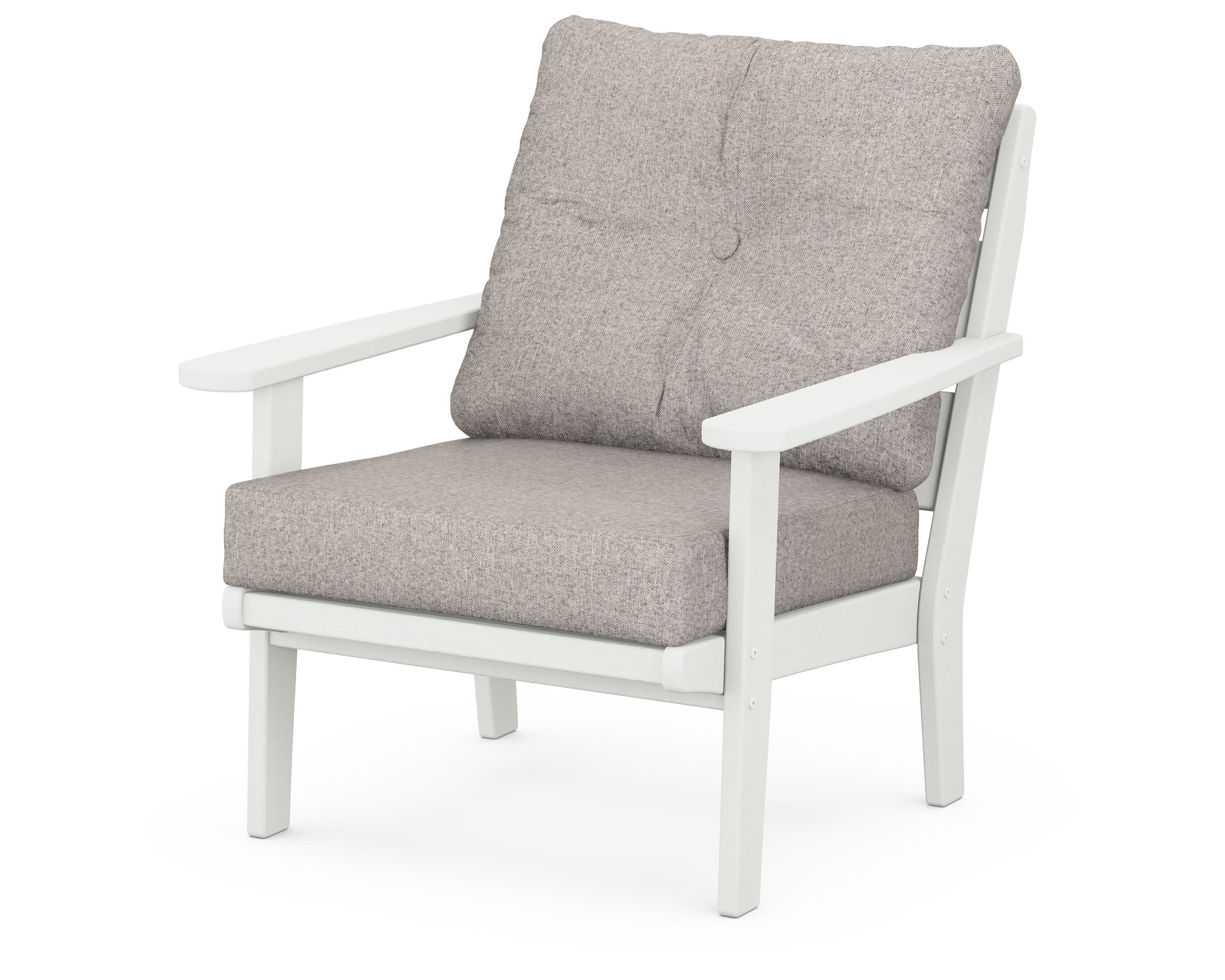 Lakeside Deep Seating Chair in Vintage White / Weathered Tweed