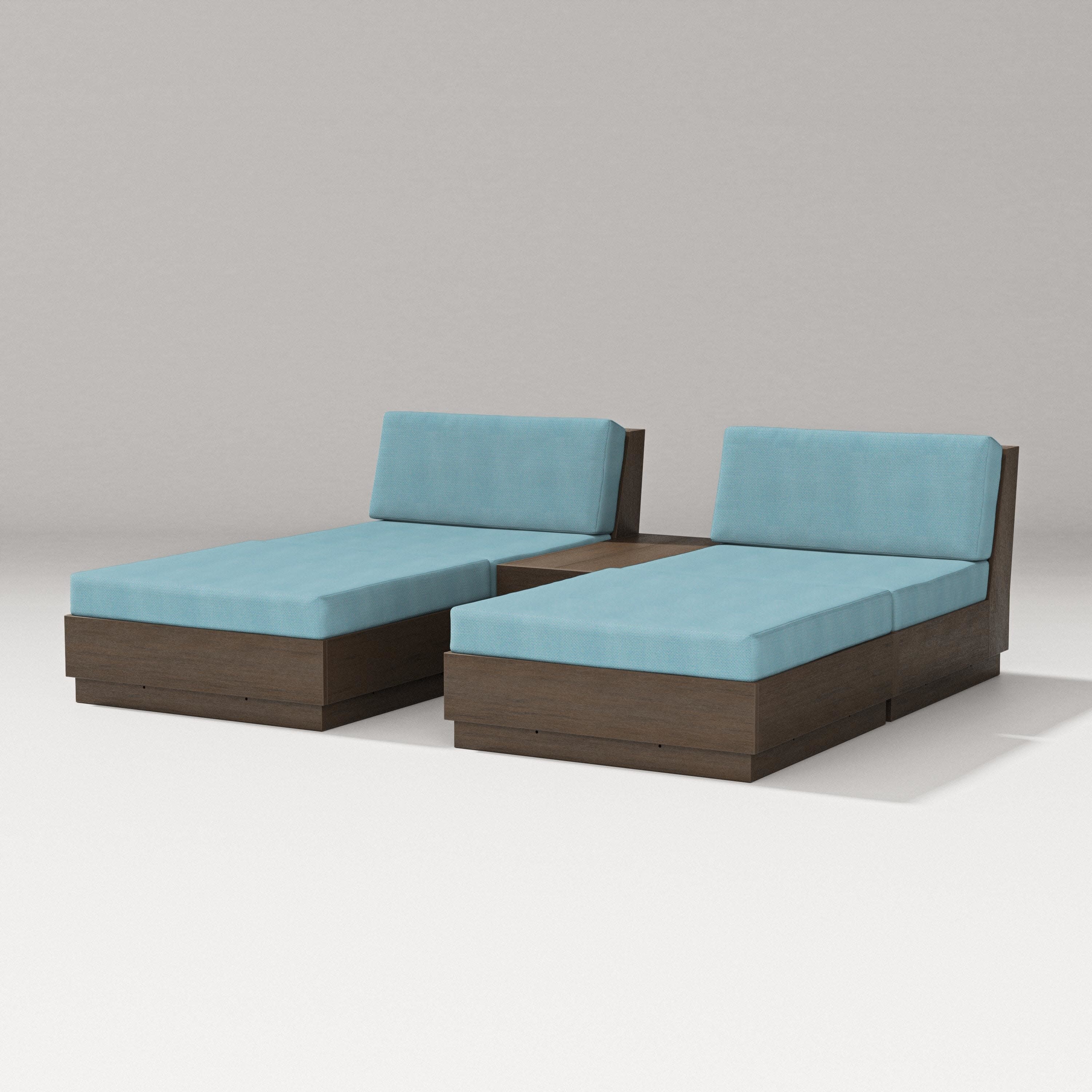 Elevate Double Chaise Set in Kona / Lattice Sky Blue