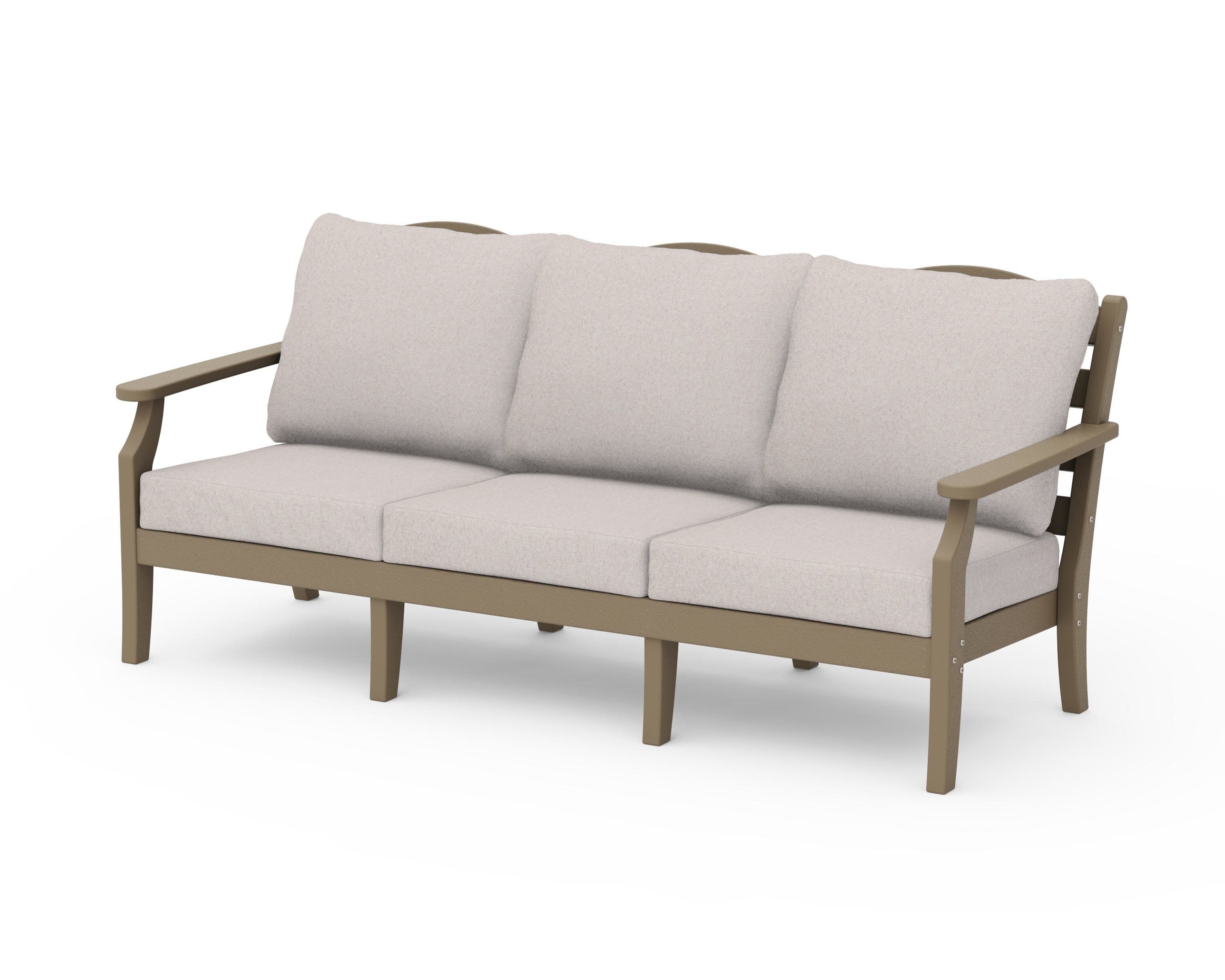 Savannah Deep Seating Sofa in Vintage Sahara / Dune Burlap