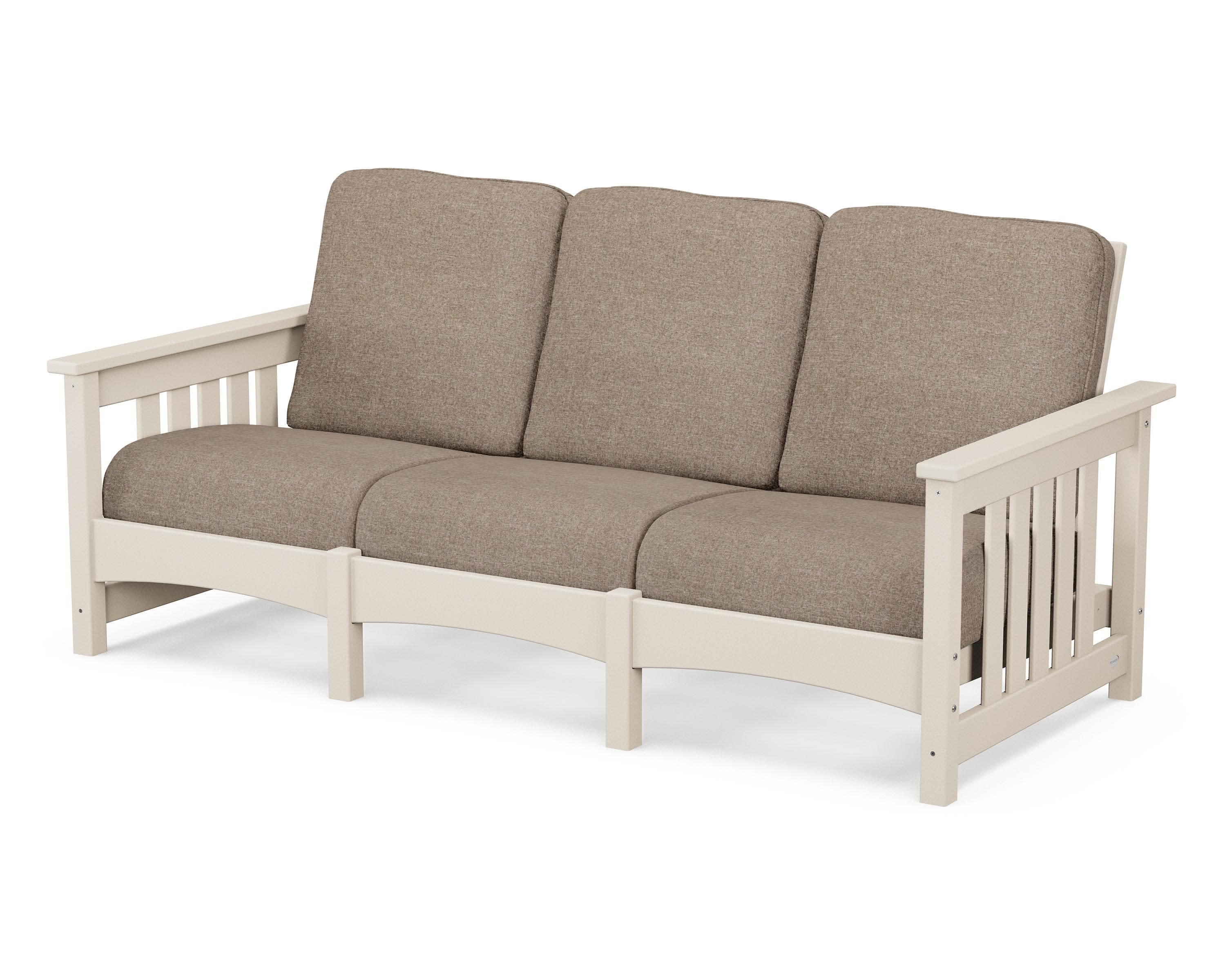 Club Mission Sofa in Sand / Spiced Burlap